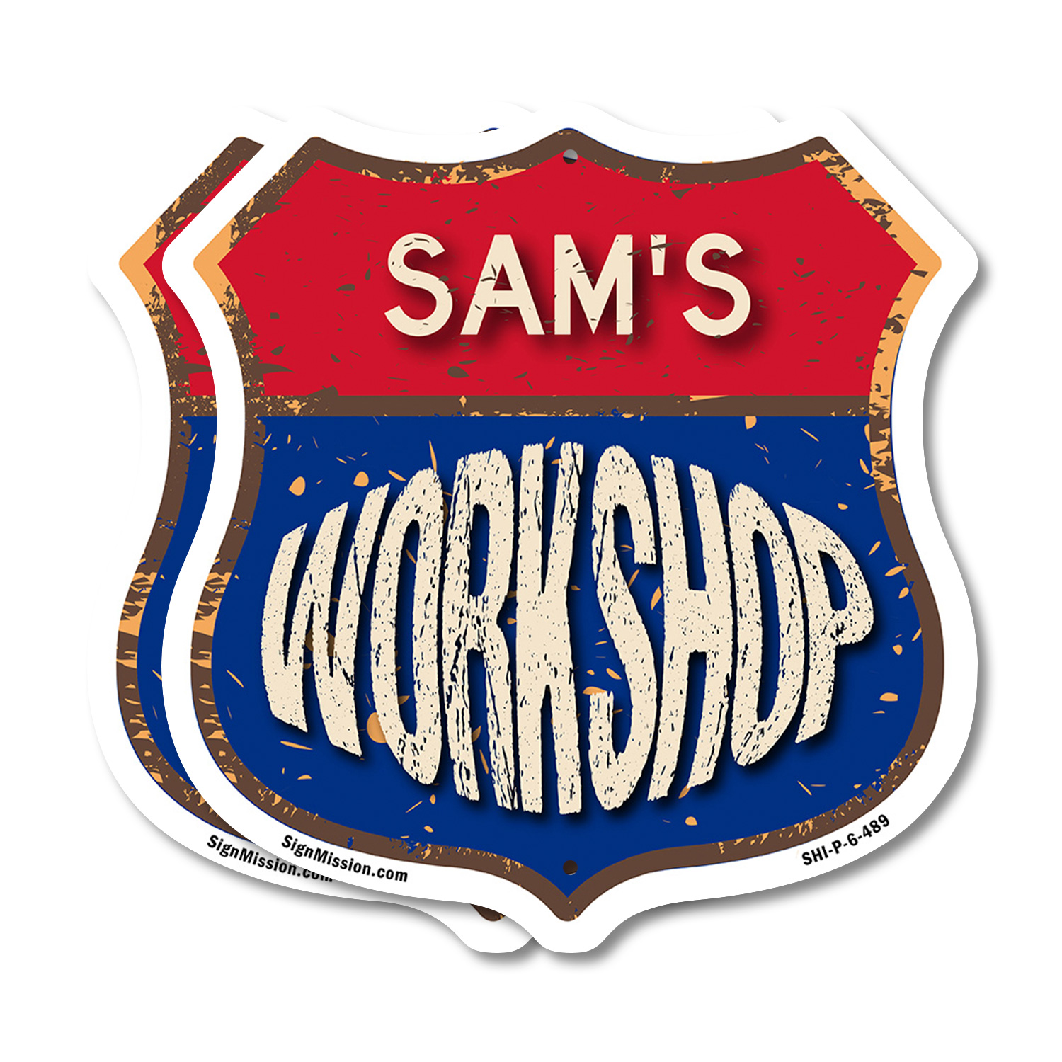 Sam's Workshop Shield Shaped Sign Weather Resistant Crafted in the USA - Picture 18 of 41