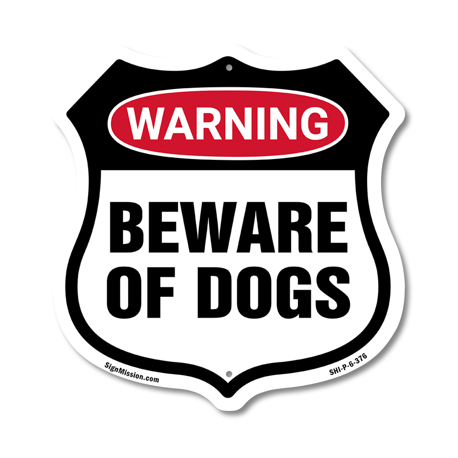 Dog Warning Shield Sign Beware Of Dogs Shield Shaped Sign Weather Resistant - Picture 36 of 37