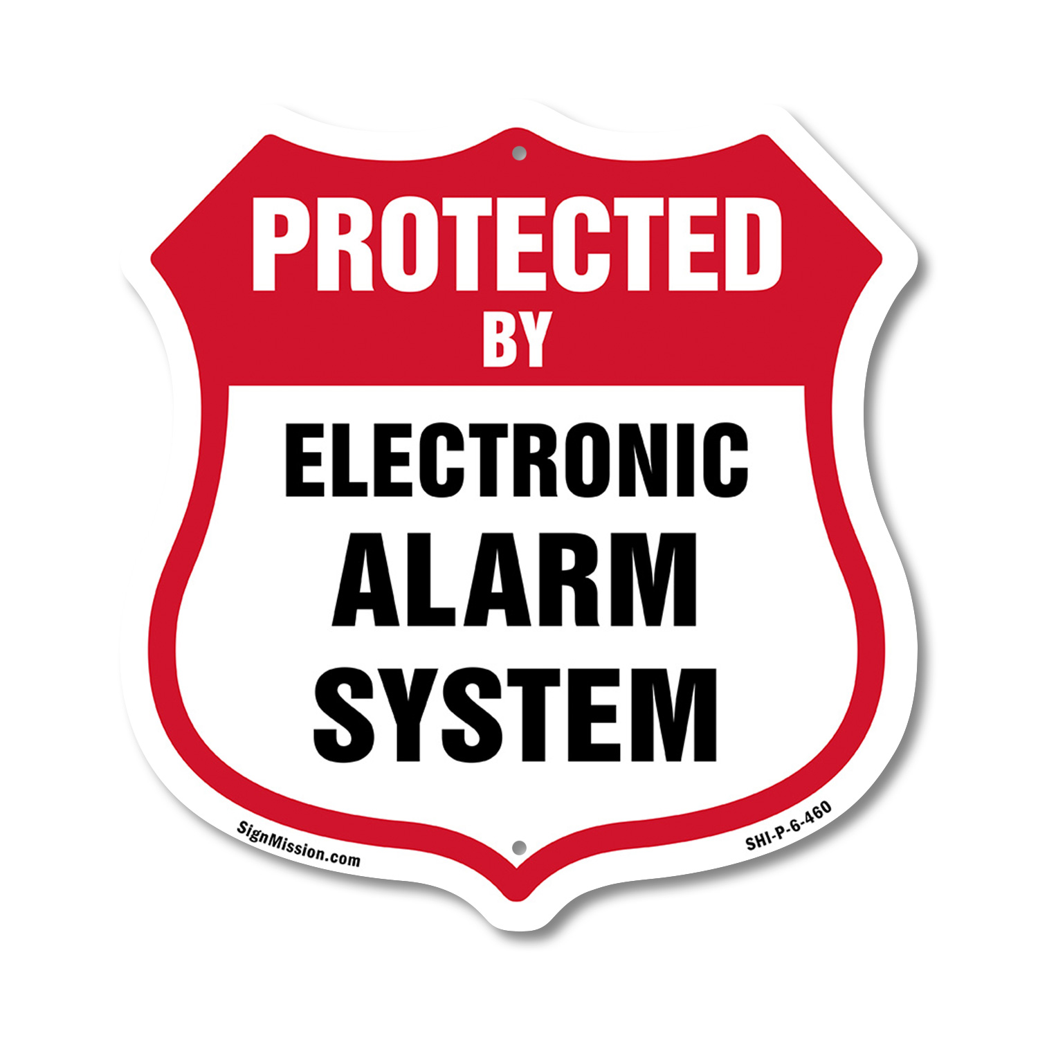 Security Alarm Shield Sign Protected By Electronic Alarm Sys Shield Shaped Sign - Picture 40 of 41