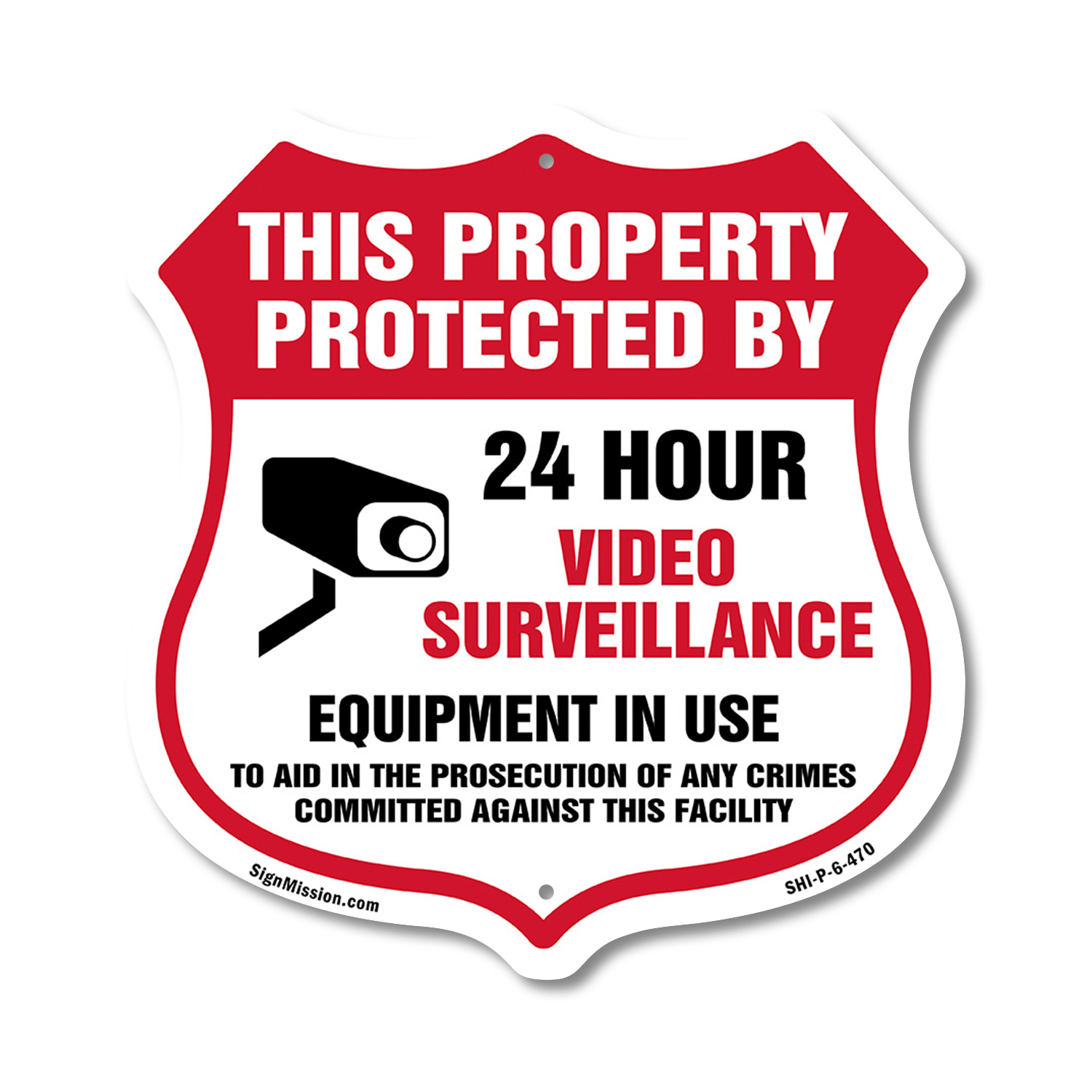 Video Surveillance Shield Sign This Property Protected By 24 Shield Shaped Sign - Picture 40 of 41