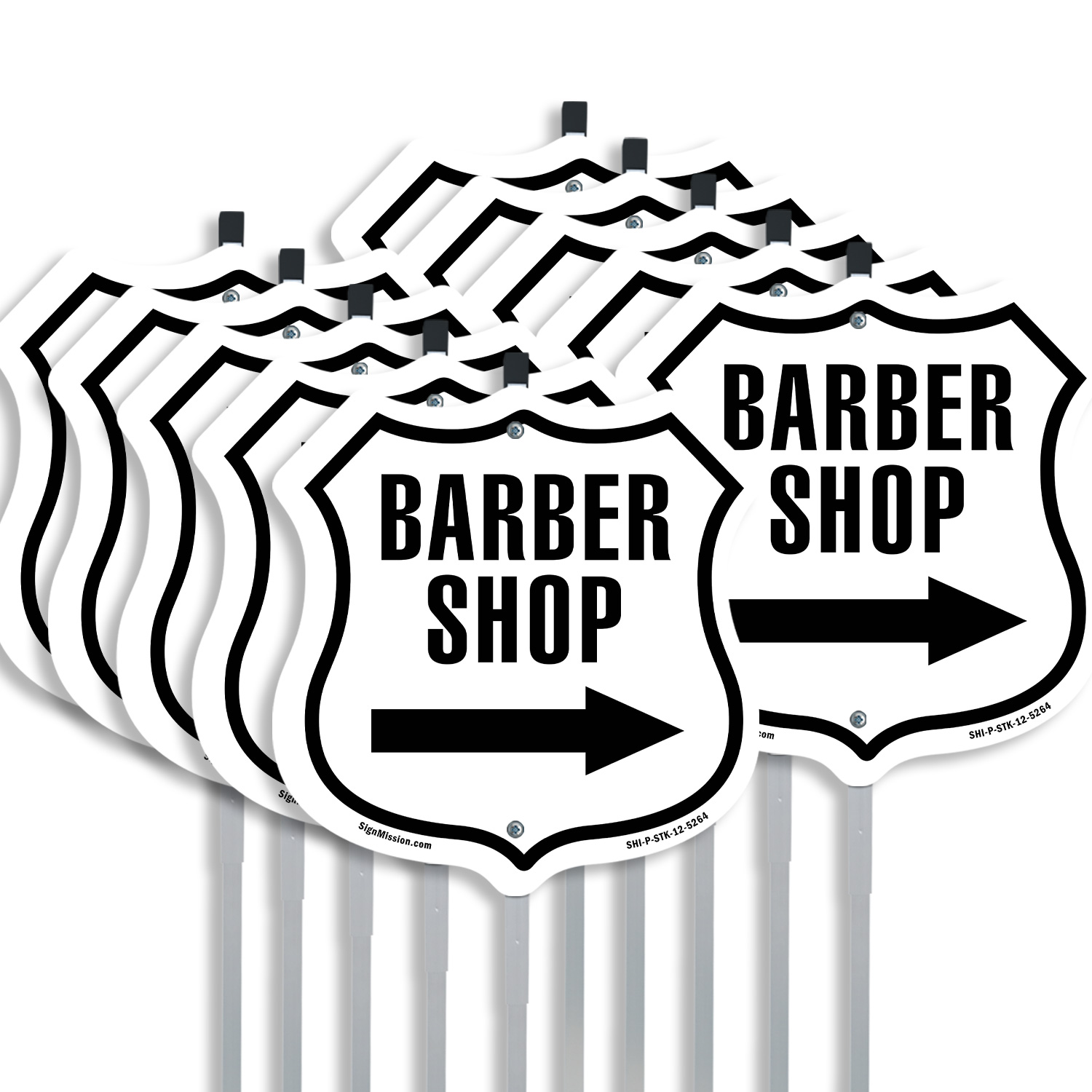 Barber Shop rechter Pfeil Schild geformtes Schild mit Pfahl gefertigt in den USA - Bild 9 von 14