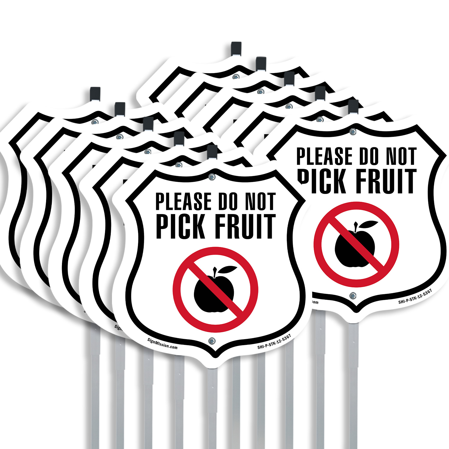 Bitte wählen Sie nicht Obstschild geformtes Schild mit Pfahl gefertigt in den USA - Bild 9 von 14