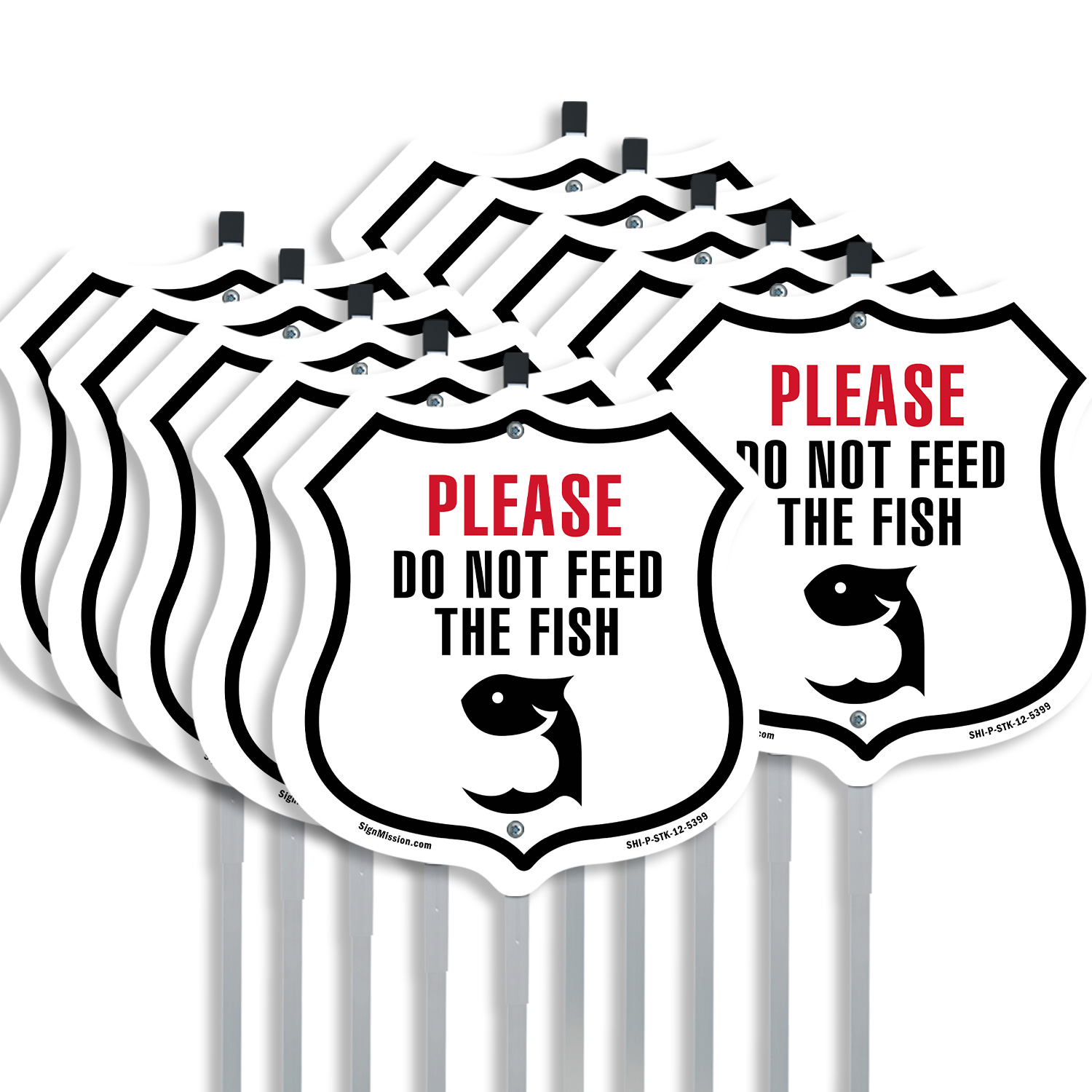 Please Do Not Feed The Fish Schild in Schildform mit Pfahl Made in USA - Bild 9 von 14