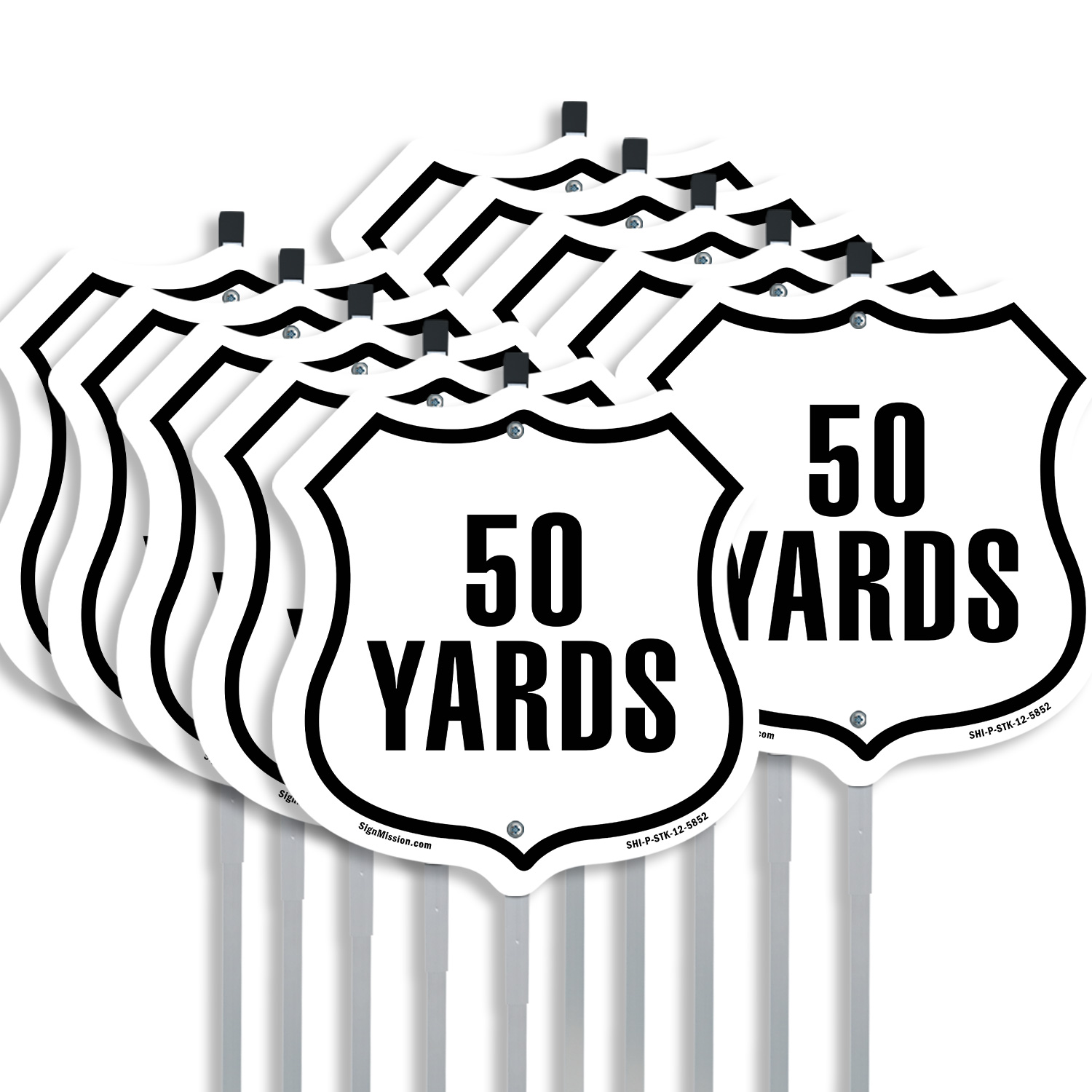 50 Yards Golf Course Running Race 5k Shield Shaped Sign With Stake - Picture 9 of 14