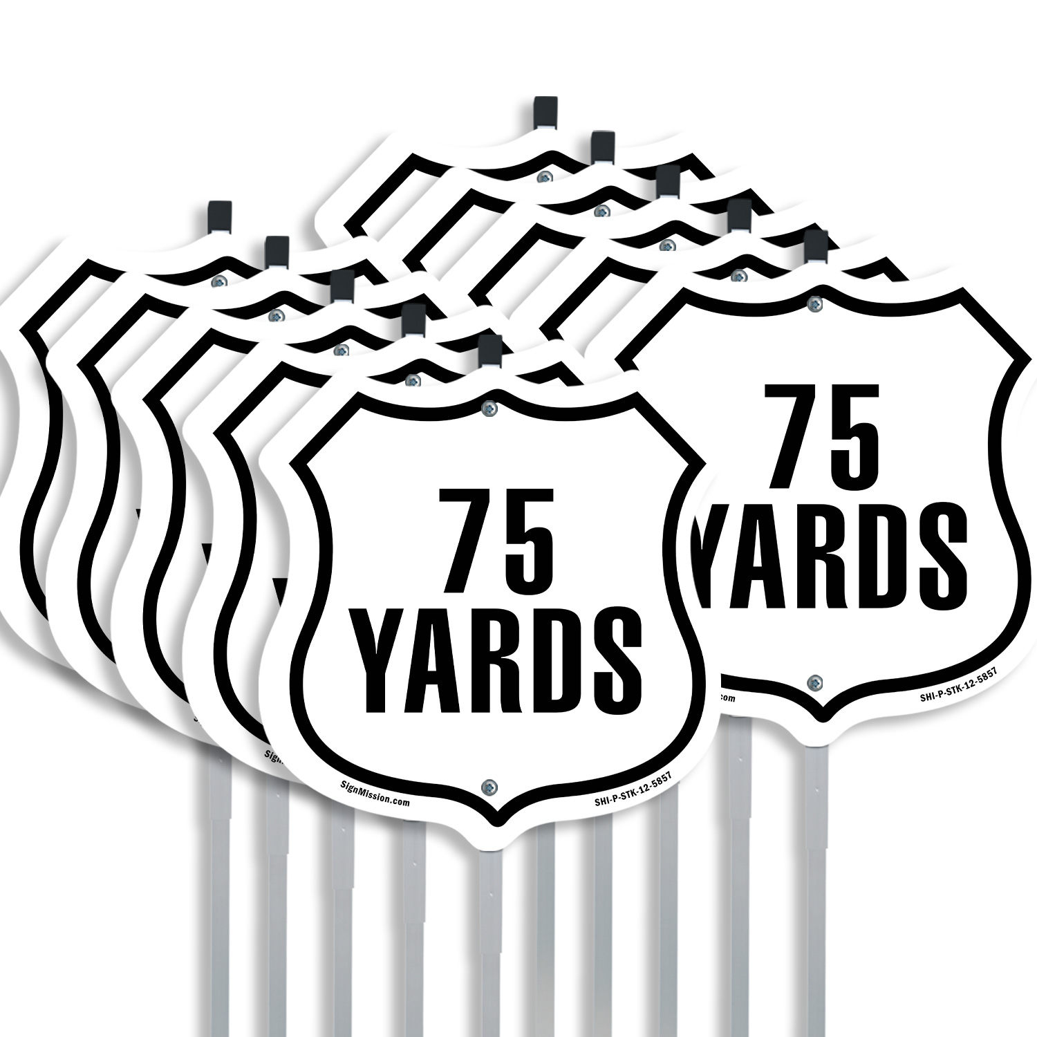 75 Yards Golf Course Running Race 5k Shield Shaped Sign With Stake - Picture 9 of 14