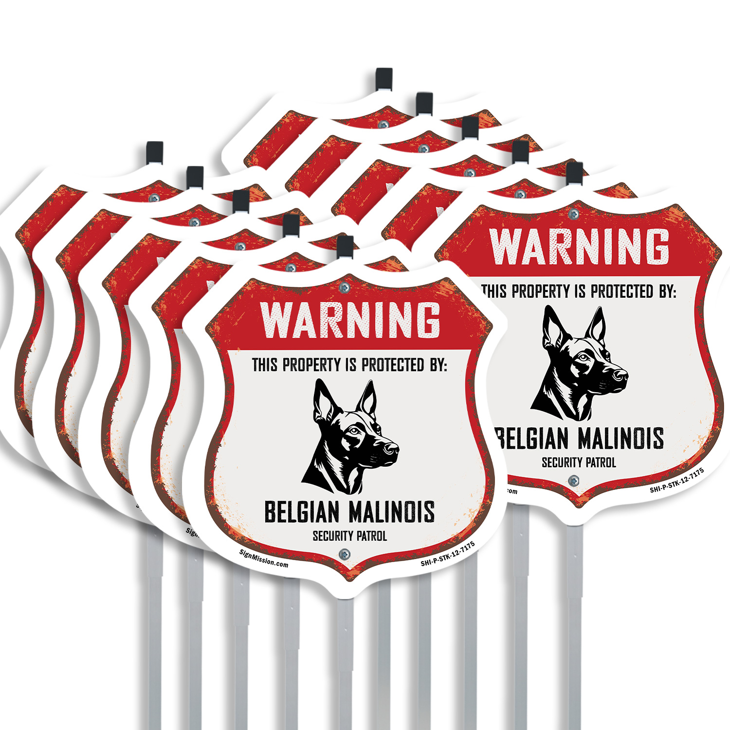 Warnung Eigentum geschützt von belgischen Malinois Made in t Schild Schild mit Pfahl - Bild 9 von 14