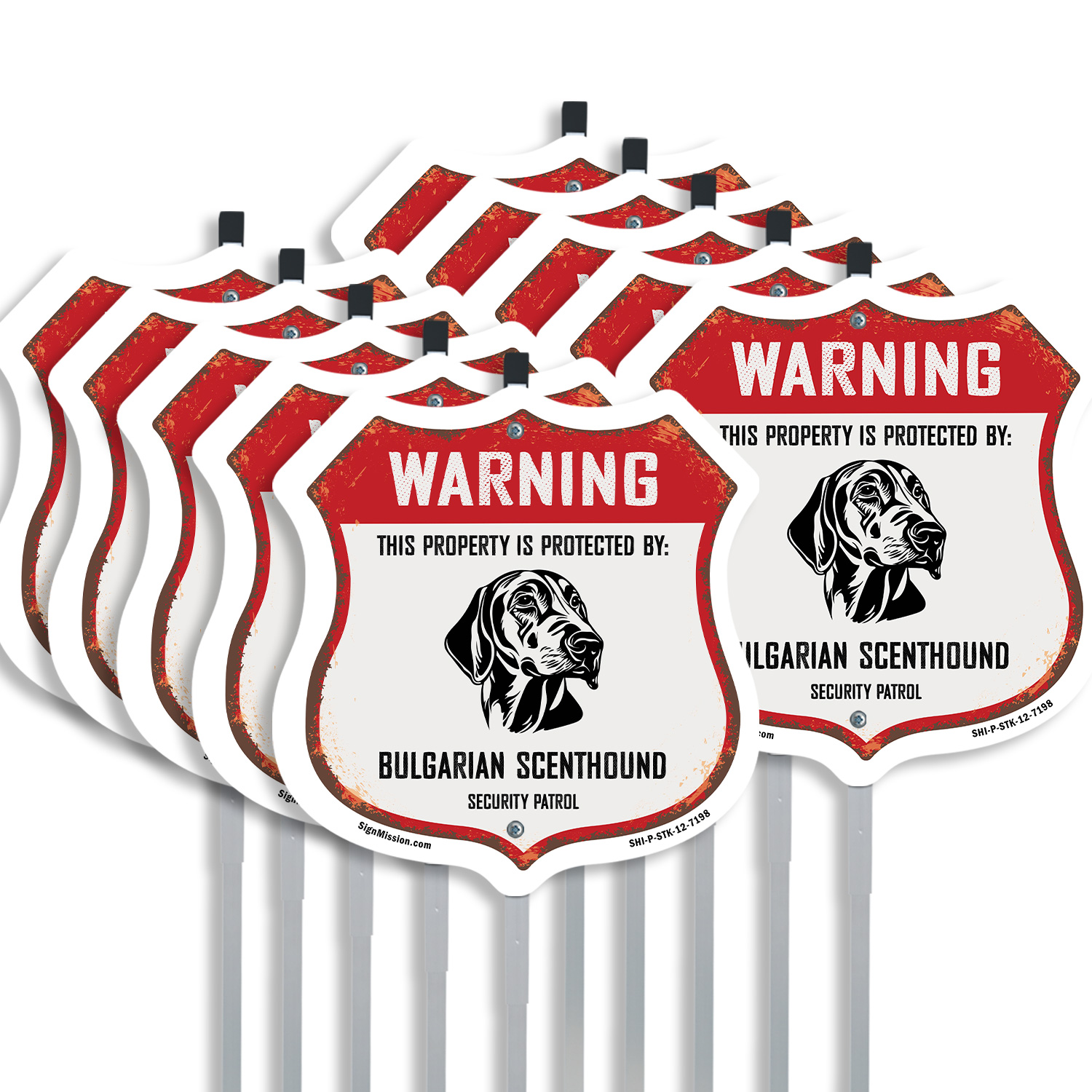 Warning Property Protected by Bulgarian Scenthound Made Shield Sign With Stake - Picture 9 of 14