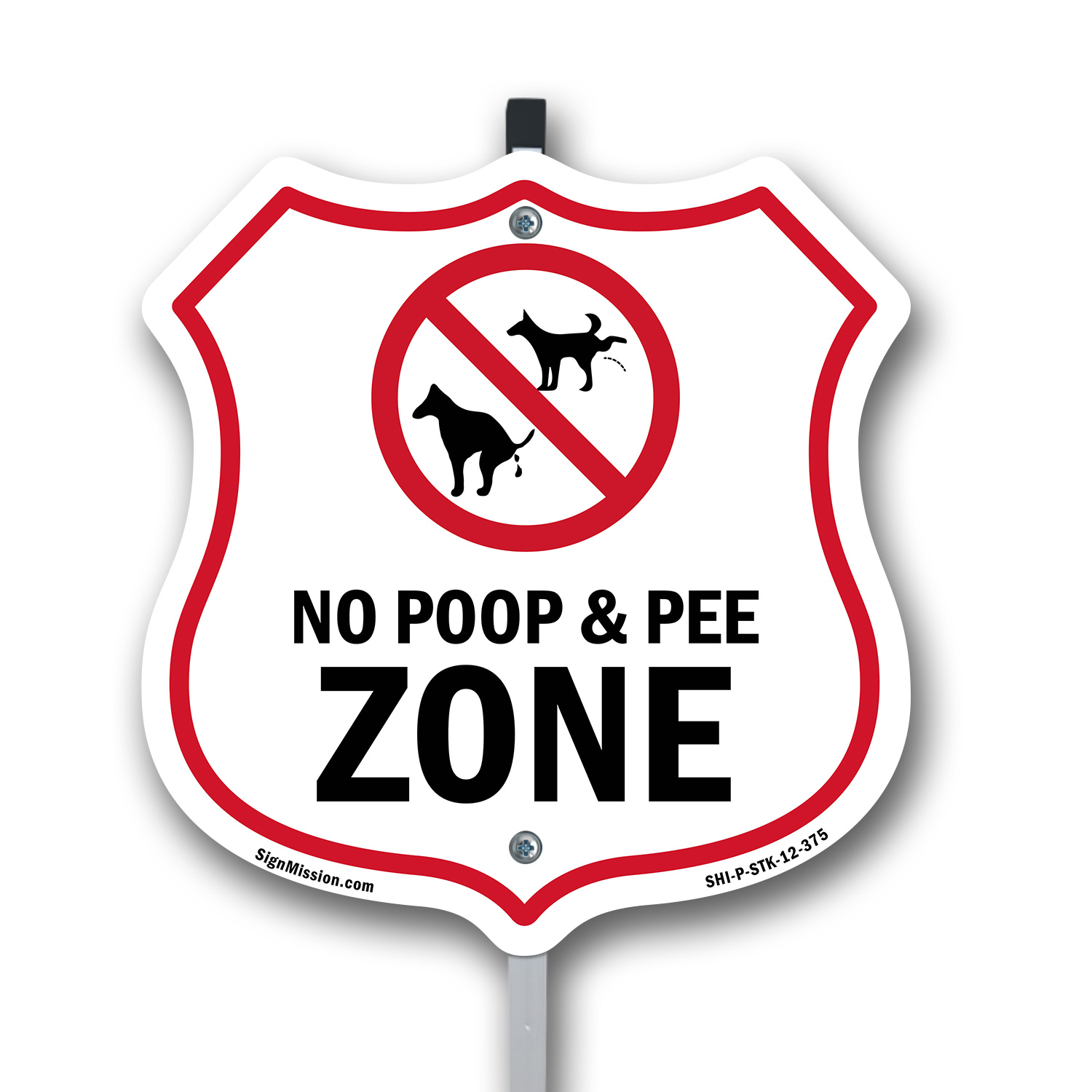 Hundekotschild Schild No Poop & Pee Zone Schild geformt Schild mit Pfahl - Bild 13 von 14