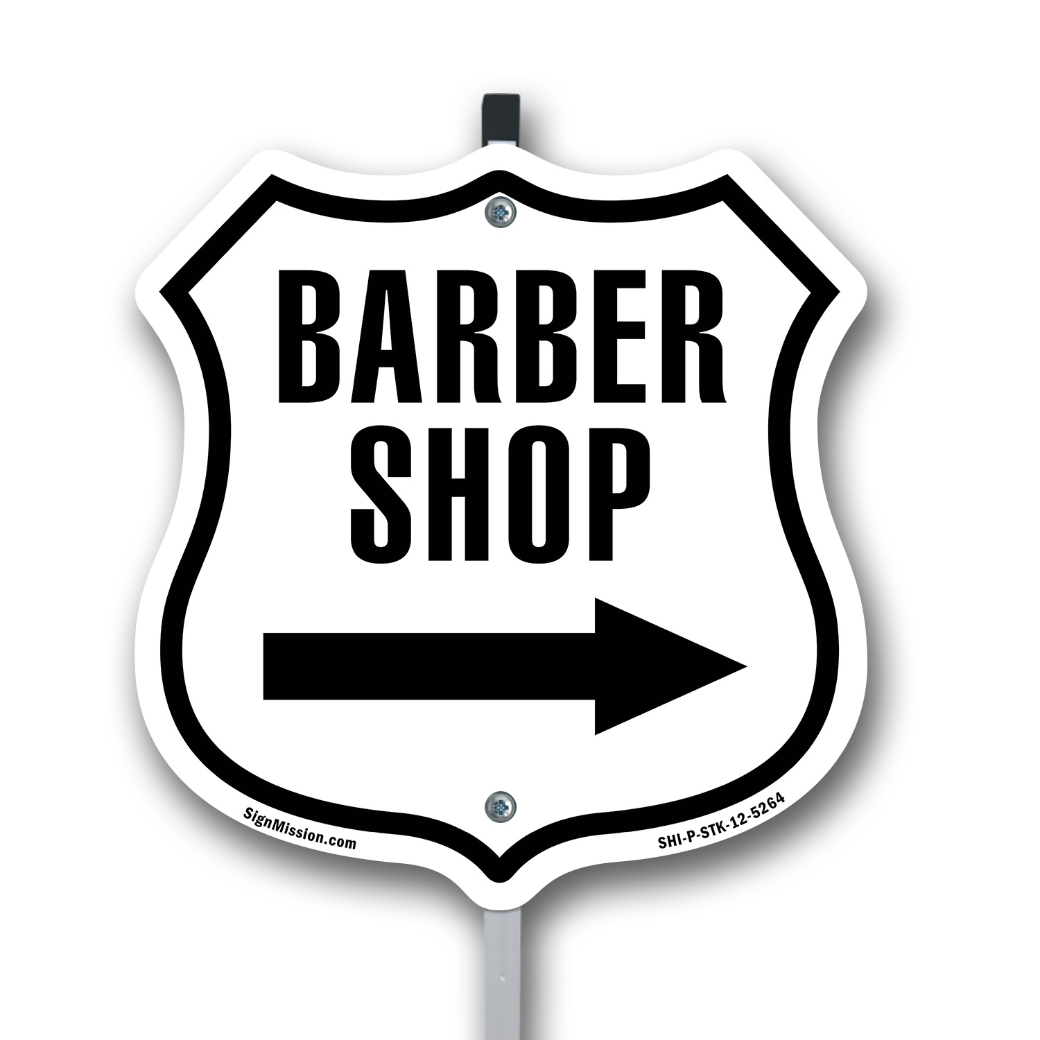 Barber Shop rechter Pfeil Schild geformtes Schild mit Pfahl gefertigt in den USA - Bild 13 von 14