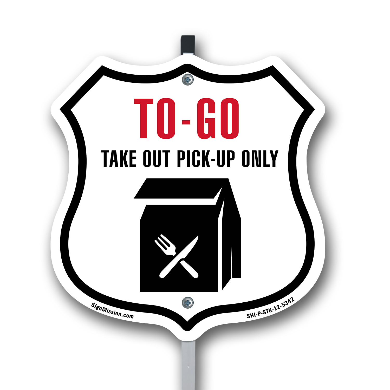 Togo Takeout Pickup Only Schild in Schildform mit Pfahl gefertigt in den USA - Bild 13 von 14