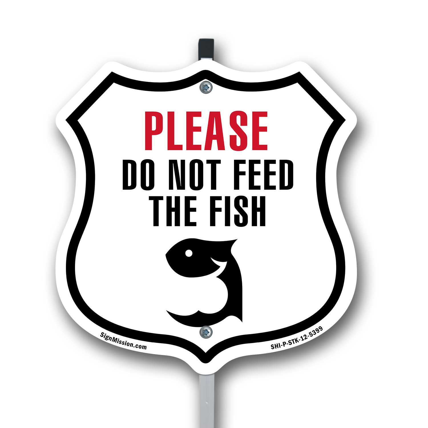 Please Do Not Feed The Fish Schild in Schildform mit Pfahl Made in USA - Bild 13 von 14