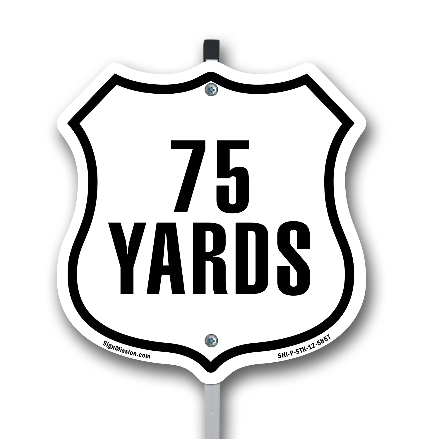 75 Yards Golf Course Running Race 5k Shield Shaped Sign With Stake - Picture 13 of 14