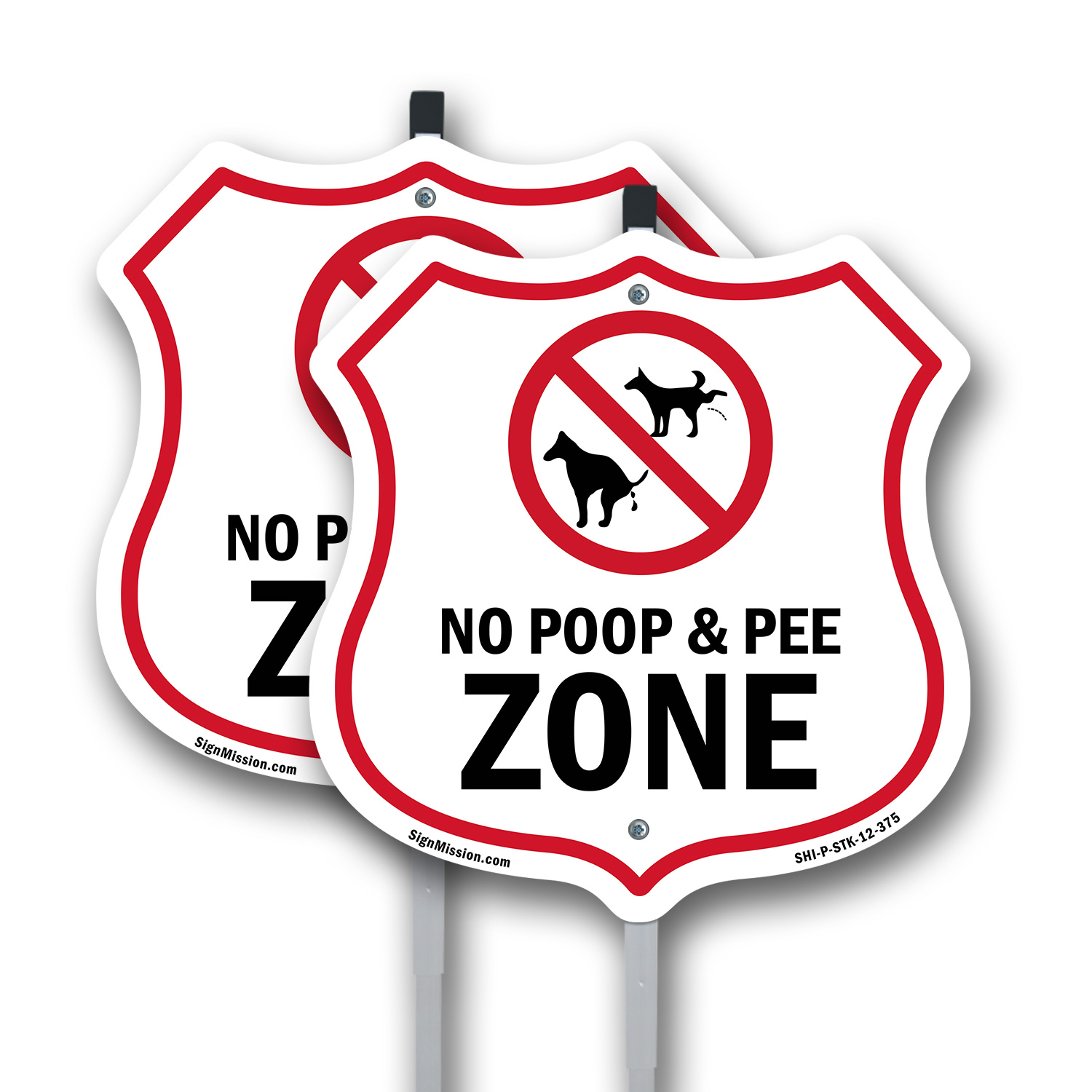 Hundekotschild Schild No Poop & Pee Zone Schild geformt Schild mit Pfahl - Bild 9 von 14