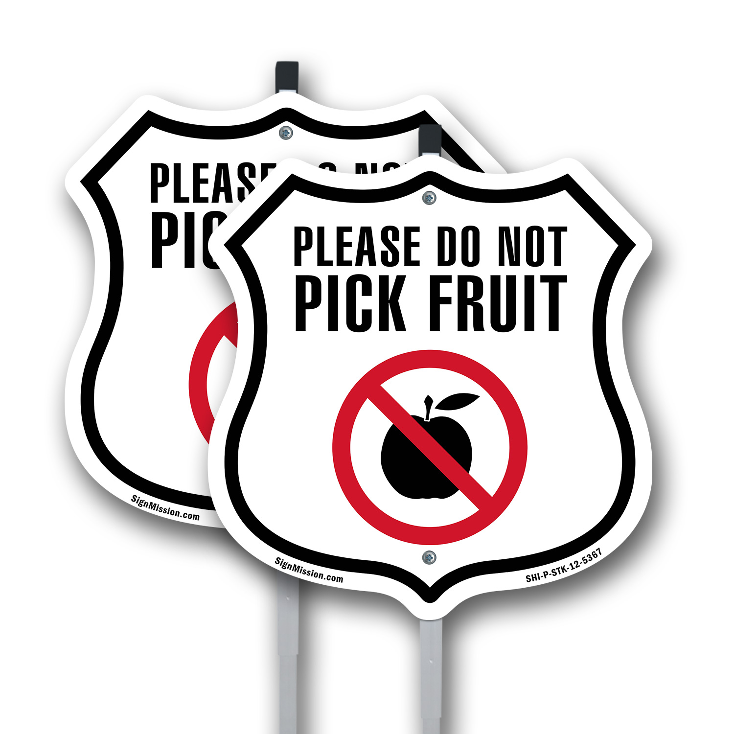 Bitte wählen Sie nicht Obstschild geformtes Schild mit Pfahl gefertigt in den USA - Bild 11 von 14