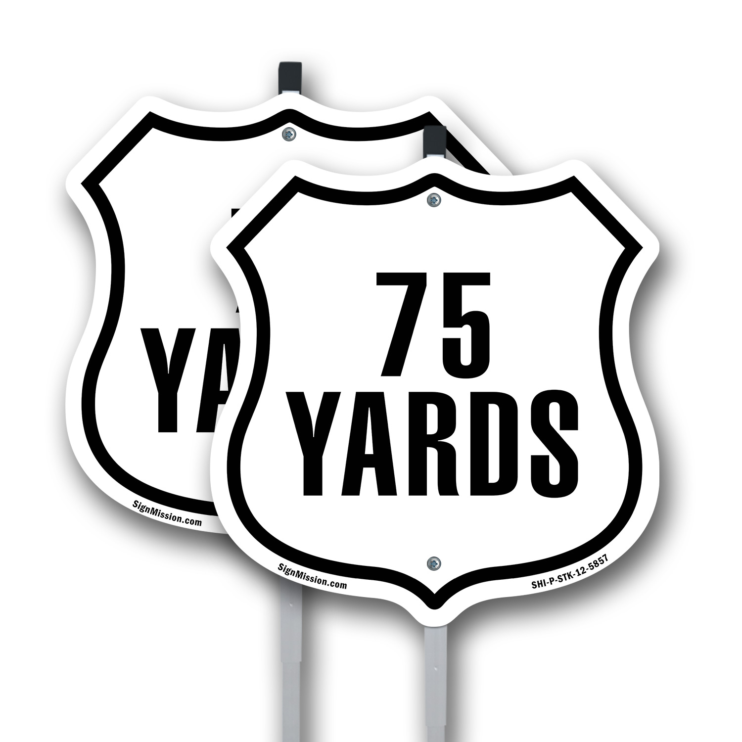 75 Yards Golf Course Running Race 5k Shield Shaped Sign With Stake - Picture 11 of 14