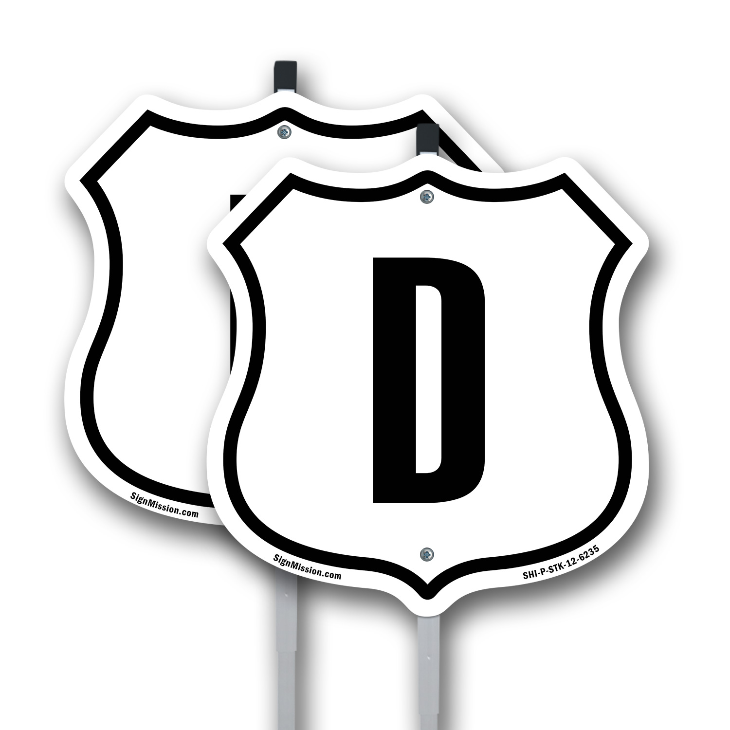 Letter D Shield Shaped Sign With Stake Weather Resistant - Picture 11 of 14