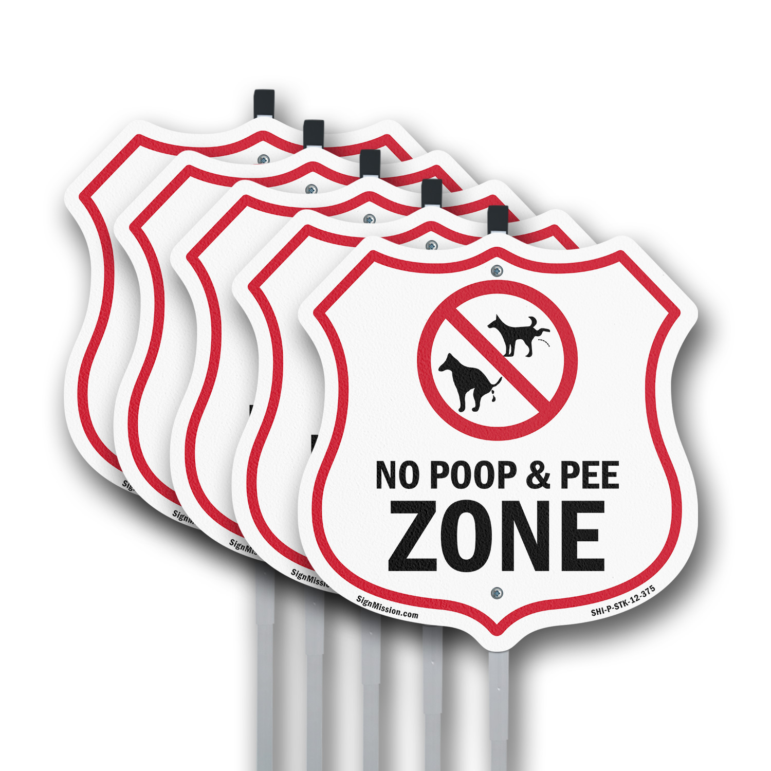 Hundekotschild Schild No Poop & Pee Zone Schild geformt Schild mit Pfahl - Bild 11 von 14