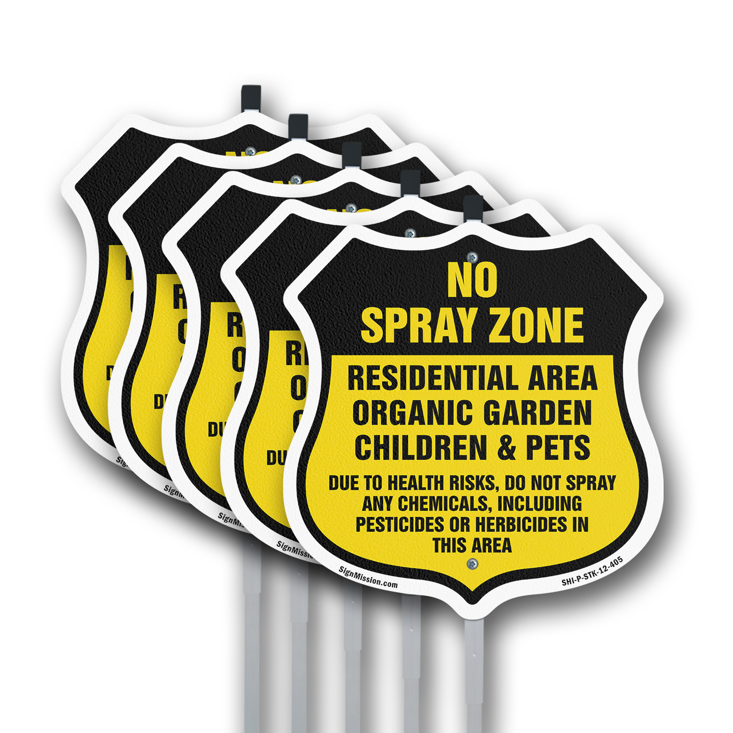 Letrero sin protector de pulverización sin zona de pulverización área residencial orga escudo letrero con estaca - Imagen 11 de 14