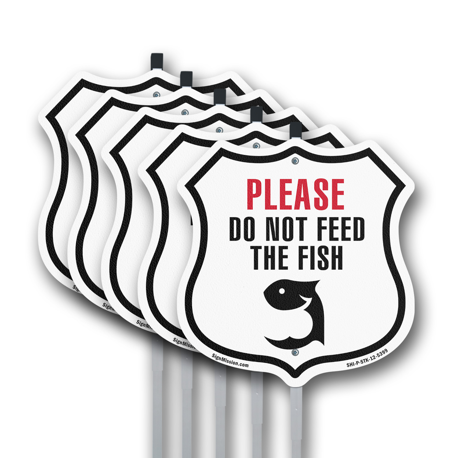 Please Do Not Feed The Fish Schild in Schildform mit Pfahl Made in USA - Bild 11 von 14