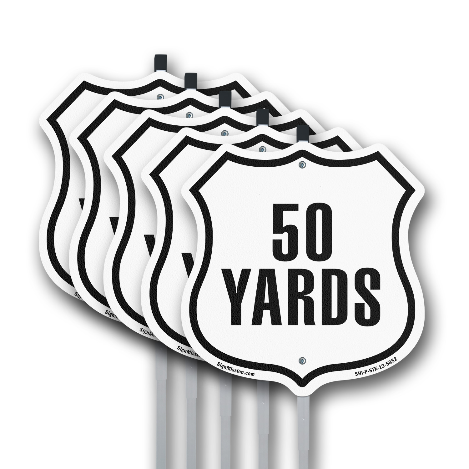 50 Yards Golf Course Running Race 5k Shield Shaped Sign With Stake - Picture 13 of 14