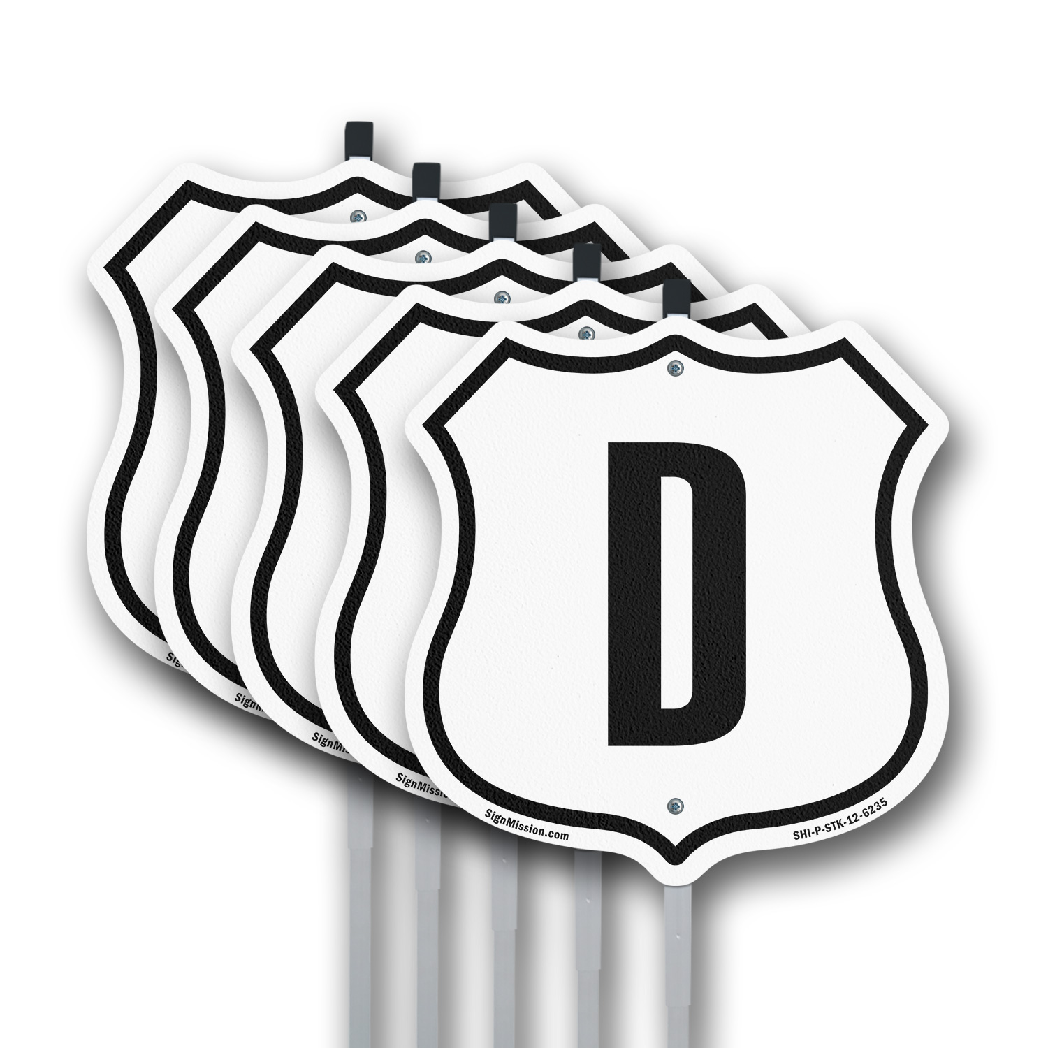 Letter D Shield Shaped Sign With Stake Weather Resistant - Picture 13 of 14