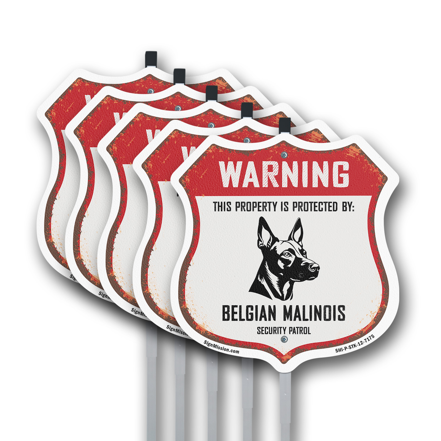 Warnung Eigentum geschützt von belgischen Malinois Made in t Schild Schild mit Pfahl - Bild 13 von 14