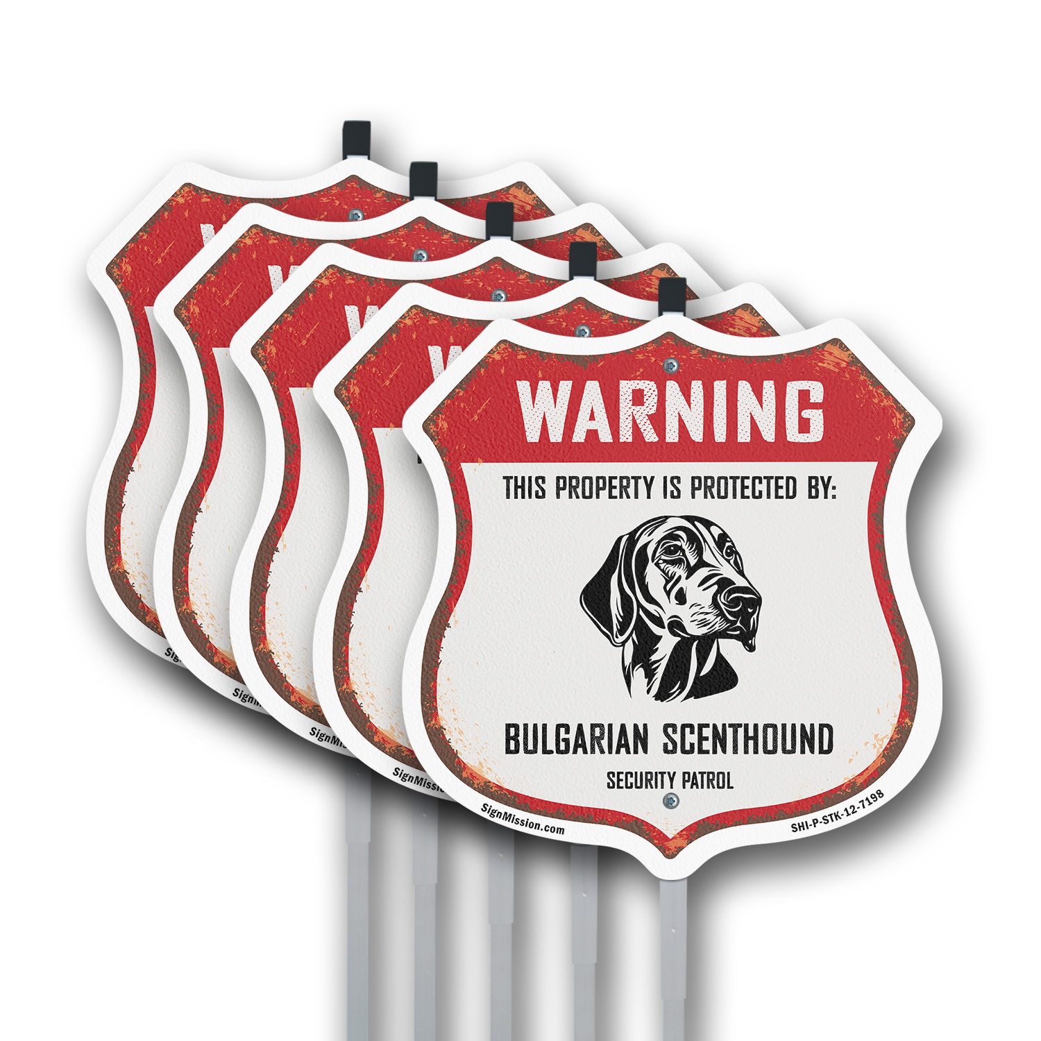 Warning Property Protected by Bulgarian Scenthound Made Shield Sign With Stake - Picture 13 of 14