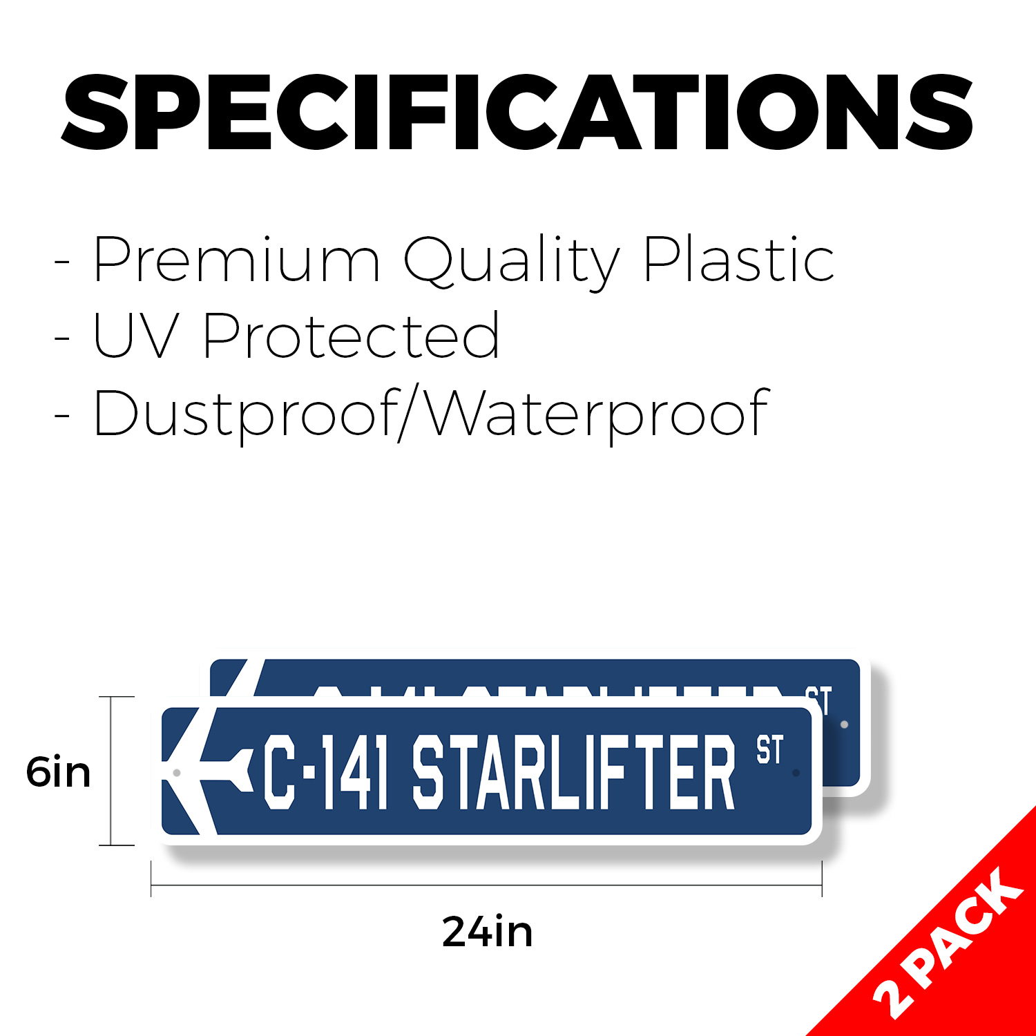 C-141 Starlifter Street Sign (2 Pack) Air Force Aircraft Military Pilot Ship - Picture 6 of 7