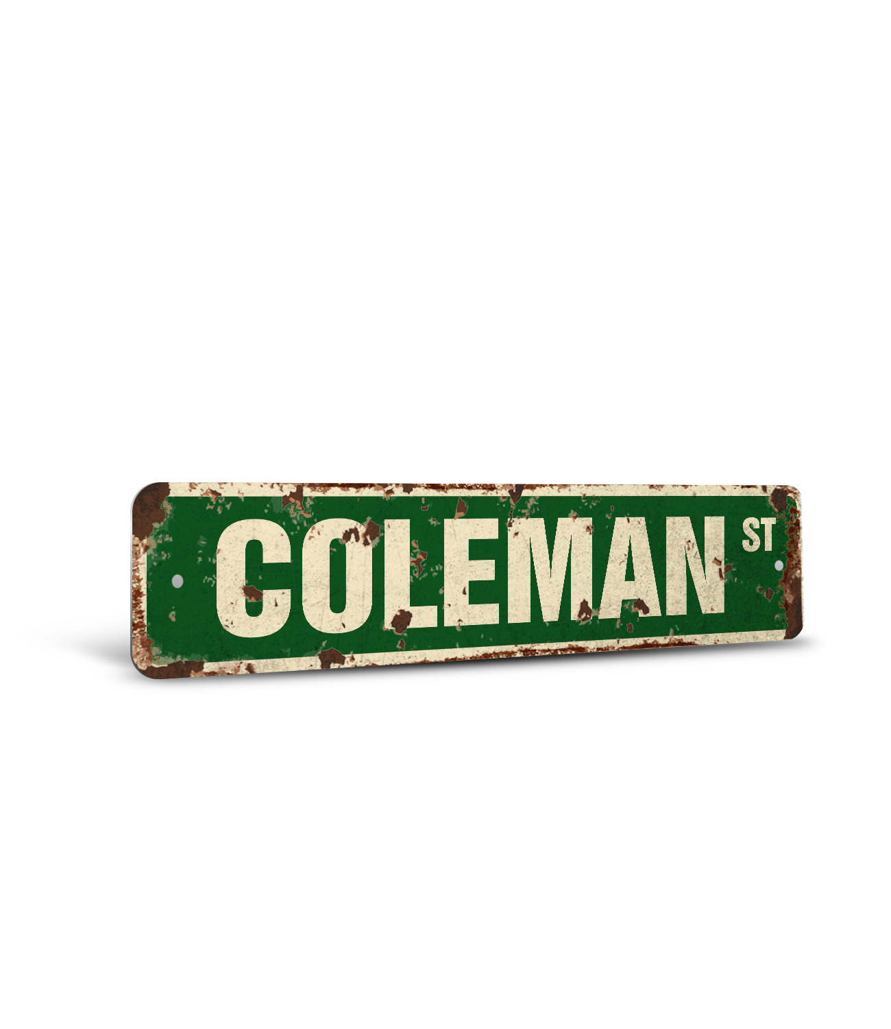 COLEMAN Vintage Style Rustic Street Sign Childrens Name Room Plastic Metal - Picture 8 of 11