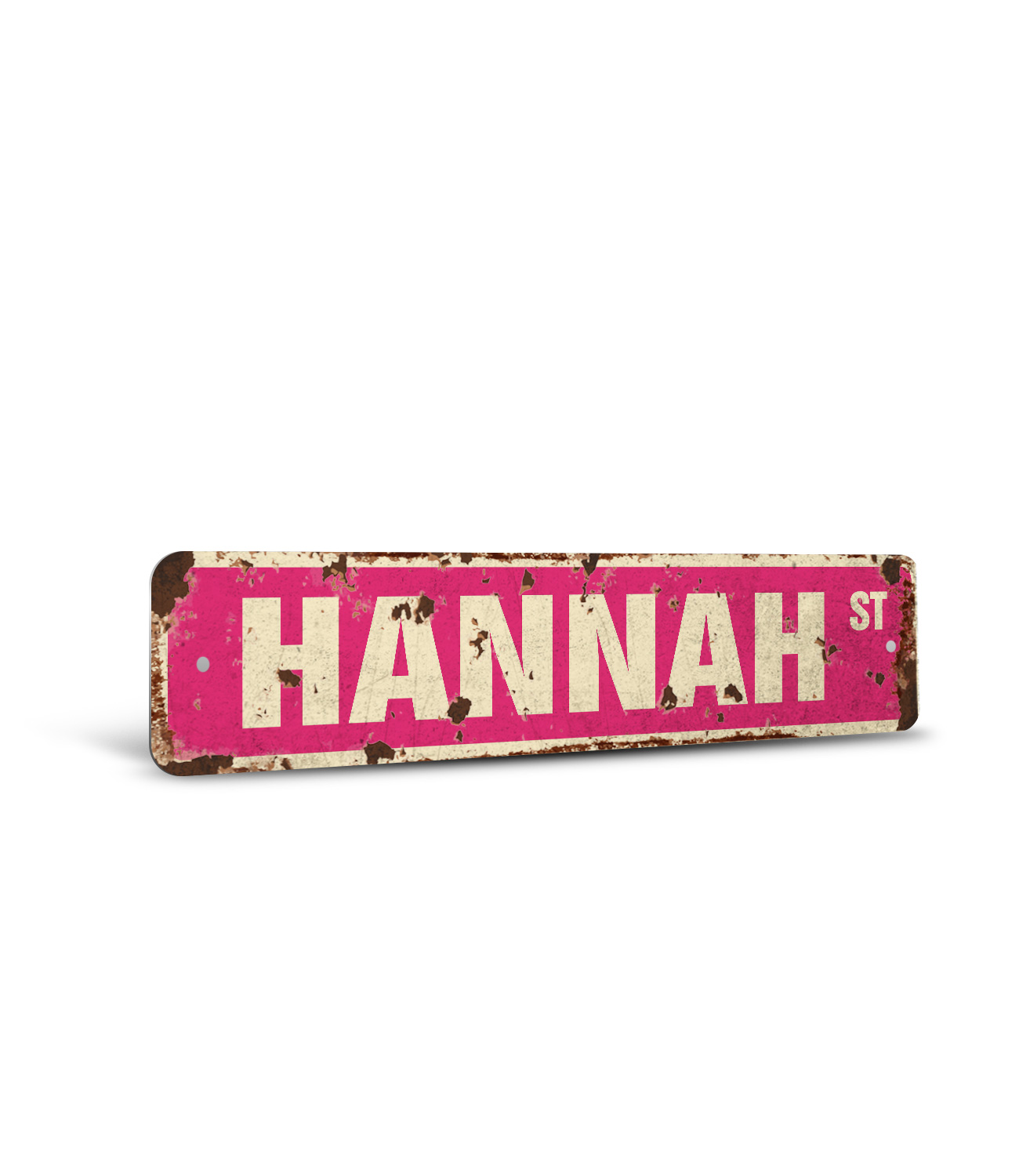 HANNAH Vintage Style Rustic Street Sign Childrens Name Room Metal Road Sign - Picture 8 of 11