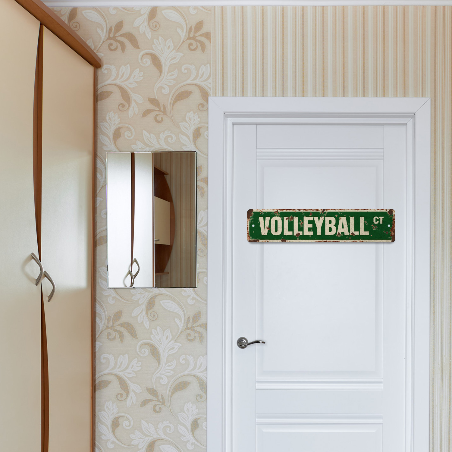 VOLLEYBALL Vintage Style Street Sign Plastic Metals ball net player team - Picture 7 of 11