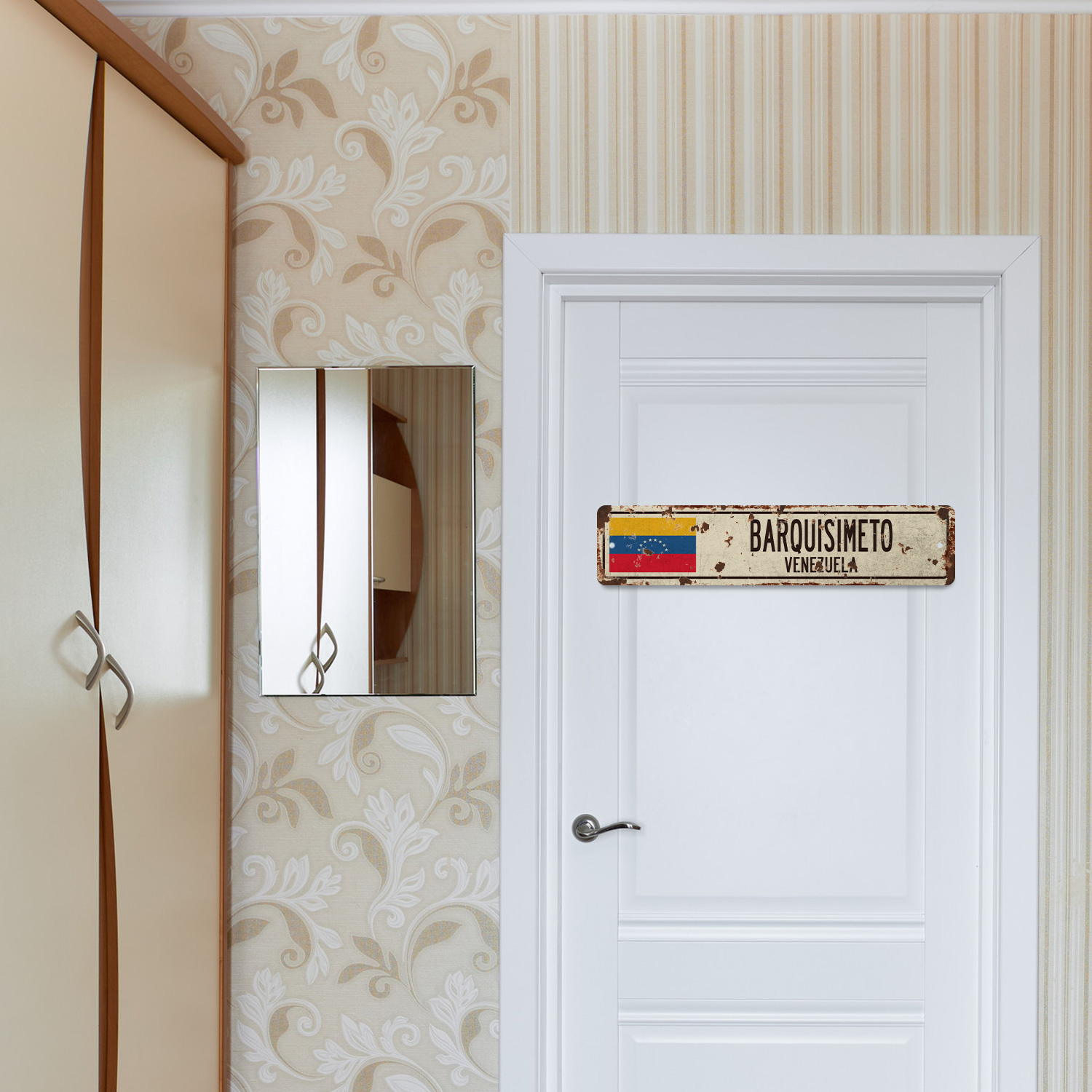 BARQUISIMETO VENEZUELA Vintage Style Street Sign Venezuelan flag city country - Picture 7 of 10