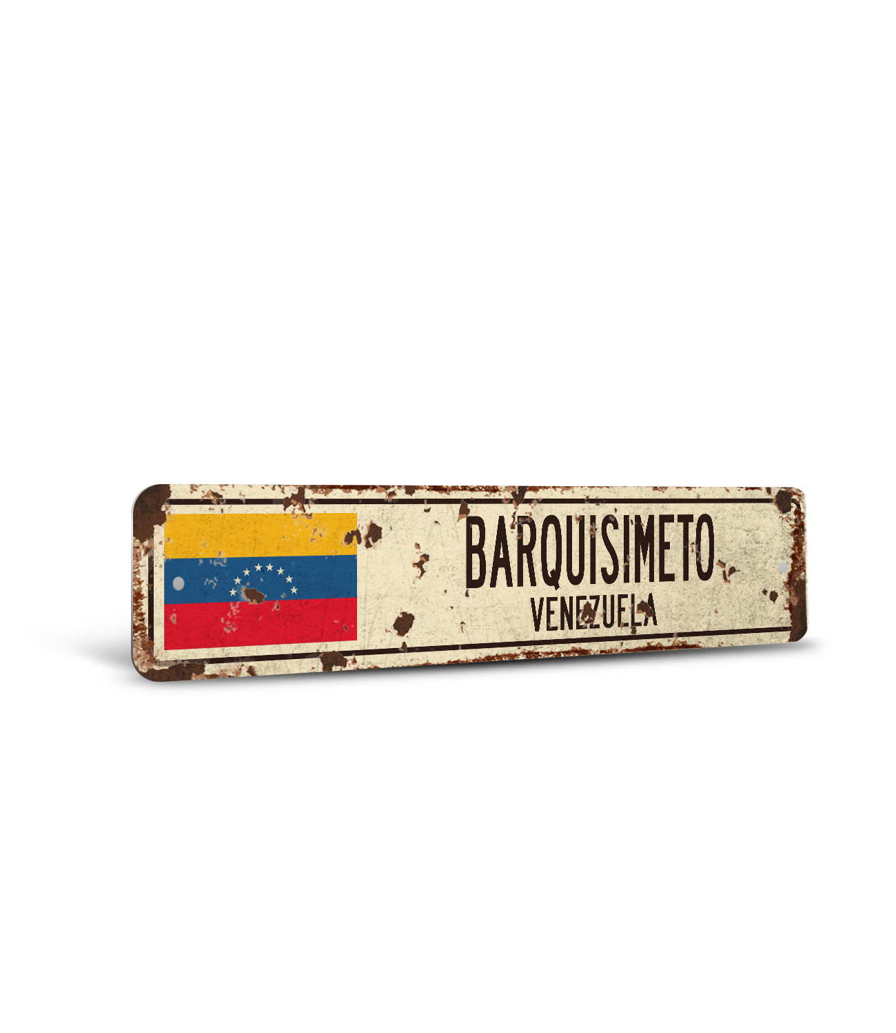 BARQUISIMETO VENEZUELA Vintage Style Street Sign Venezuelan flag city country - Picture 8 of 10