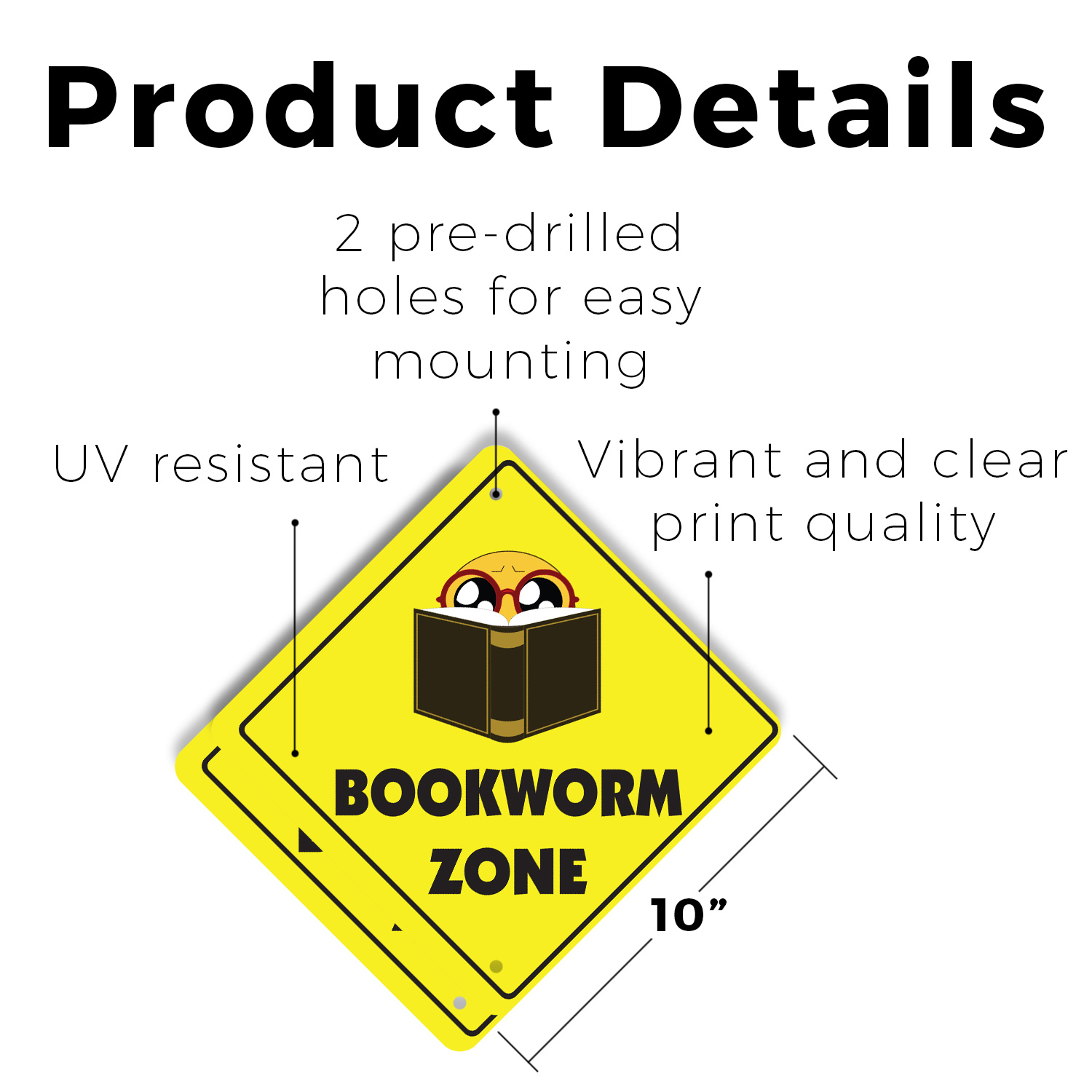 Bookworm Plastic Street Sign Crossing Xing Gift Novelty Funny - Picture 5 of 21