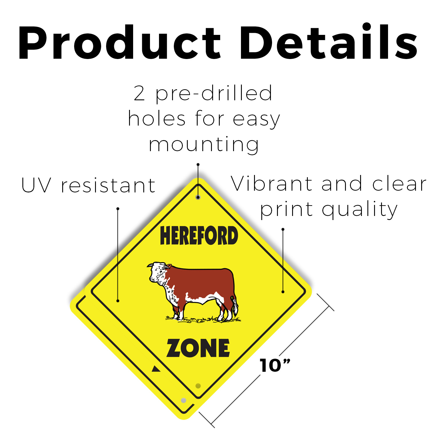Cartello stradale in plastica Hereford attraversamento xing regalo novità divertente - Foto 6 di 21