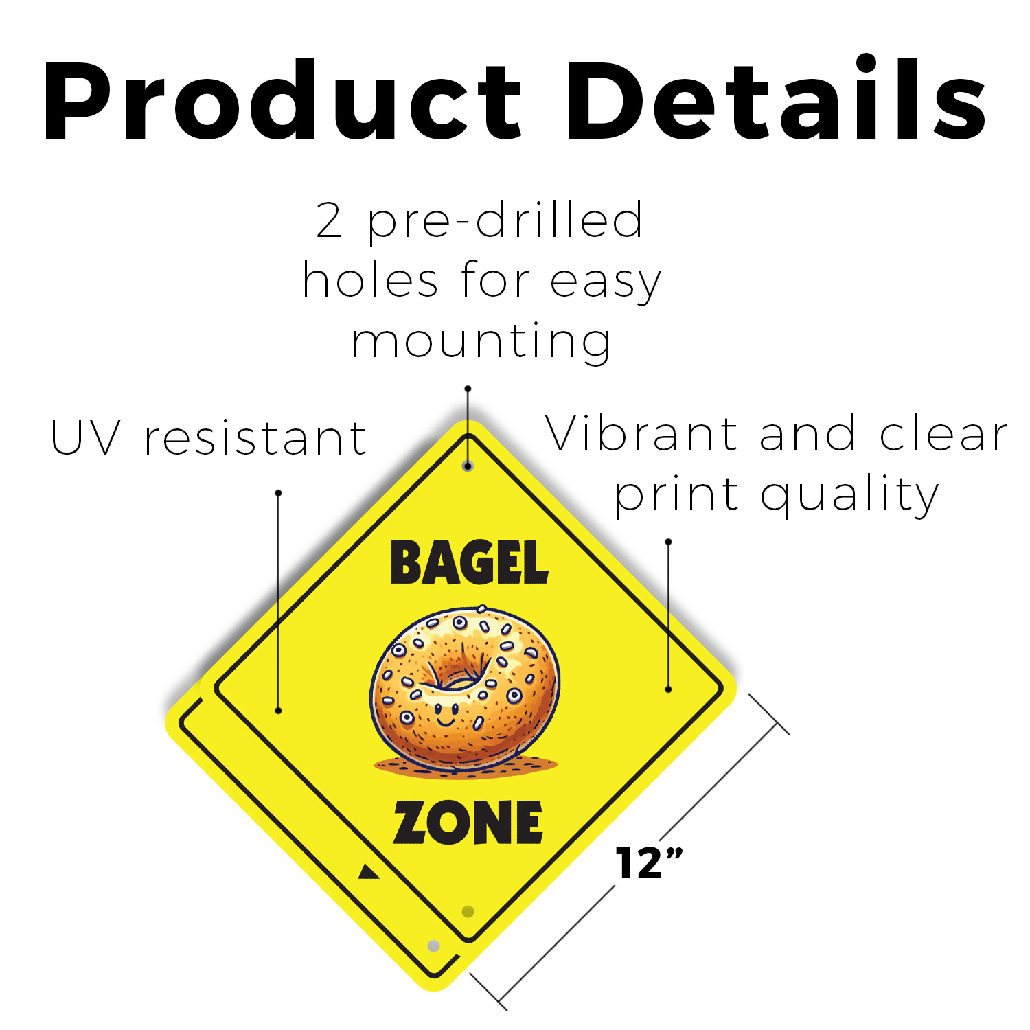 Letrero de calle de plástico bagel cruce Xing regalo novedad divertido - Imagen 9 de 21