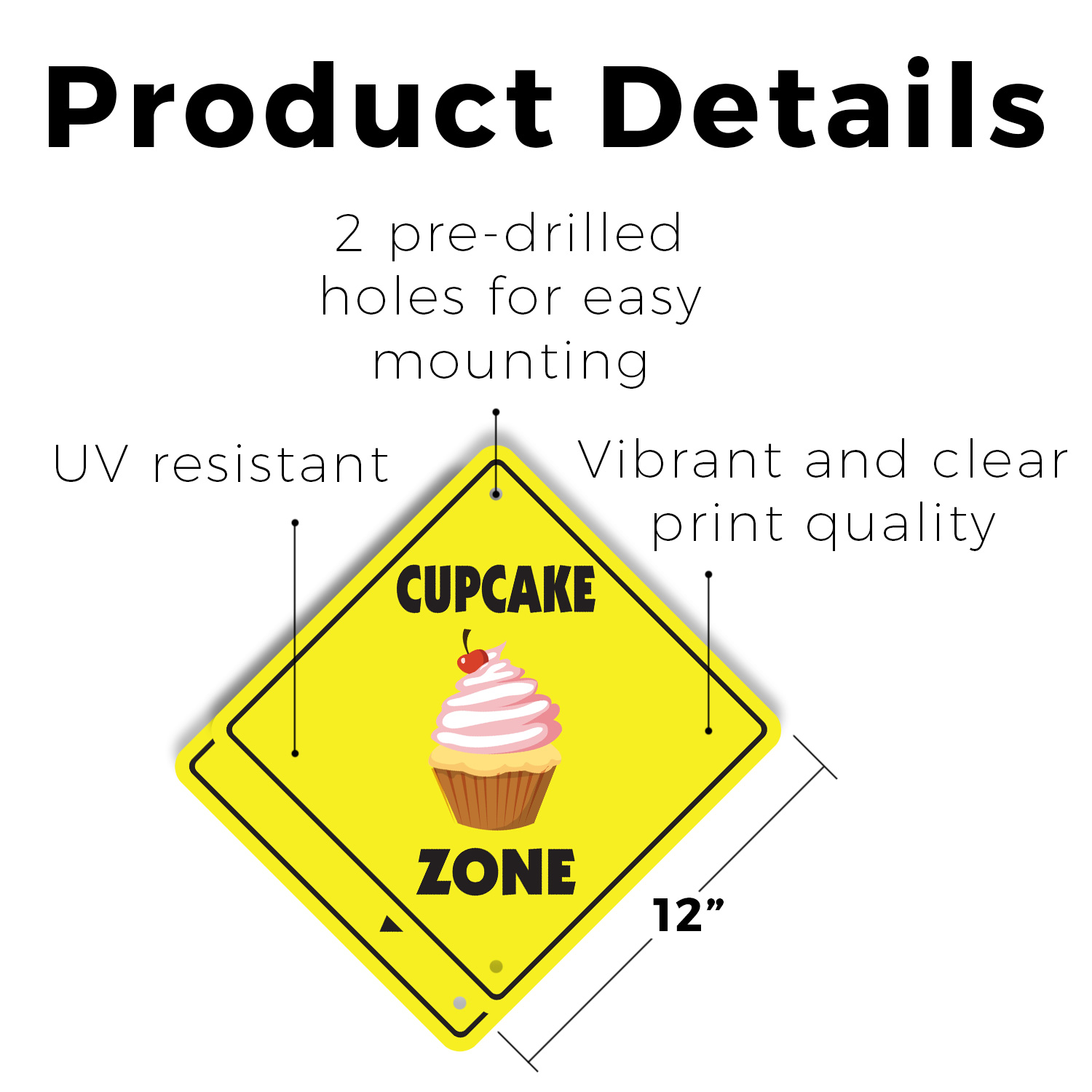 Cupcake Plastic Street Sign Crossing Xing Gift Novelty Funny - Picture 9 of 21