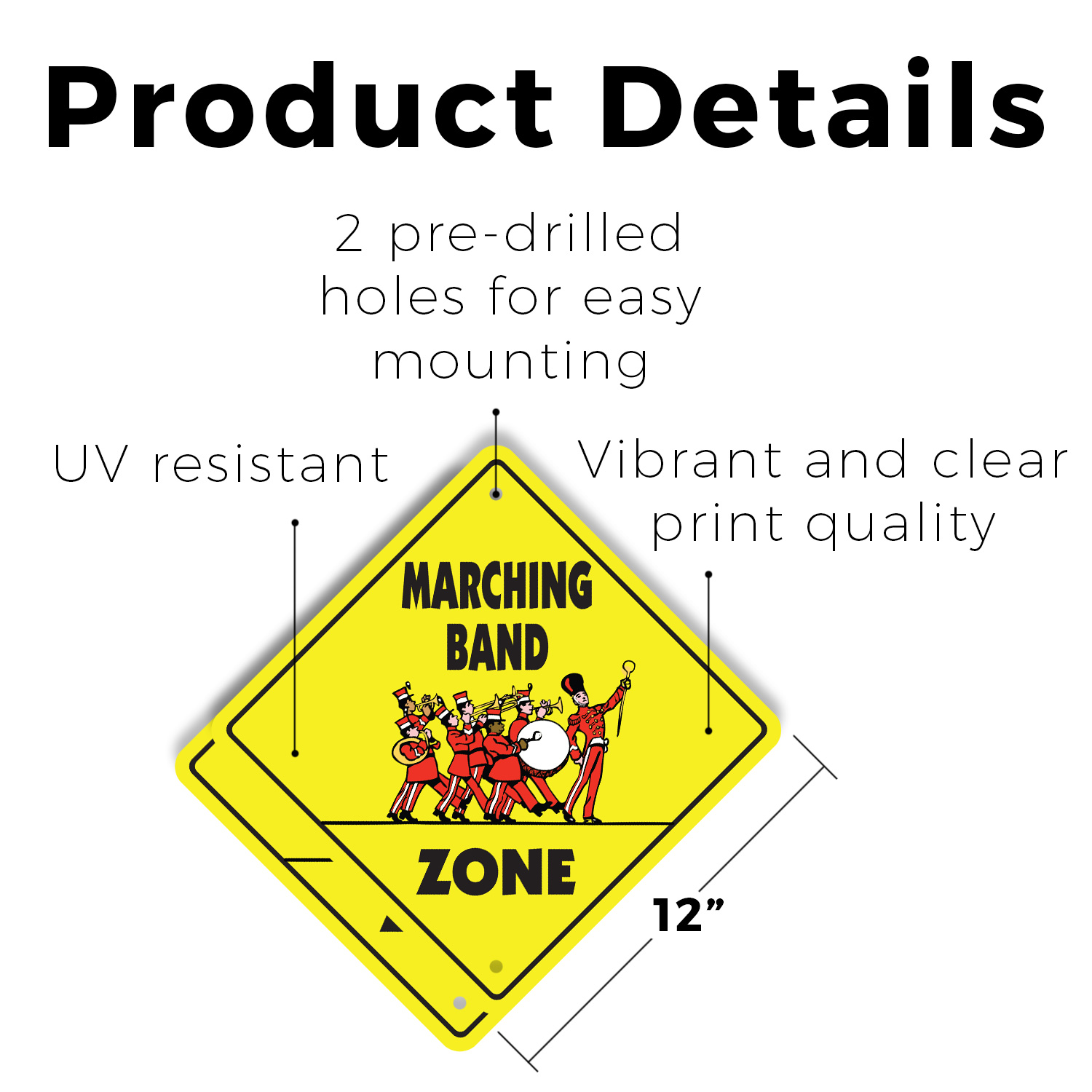Marching Band Plastic Street Sign Crossing Xing Gift Novelty Funny - Picture 8 of 21