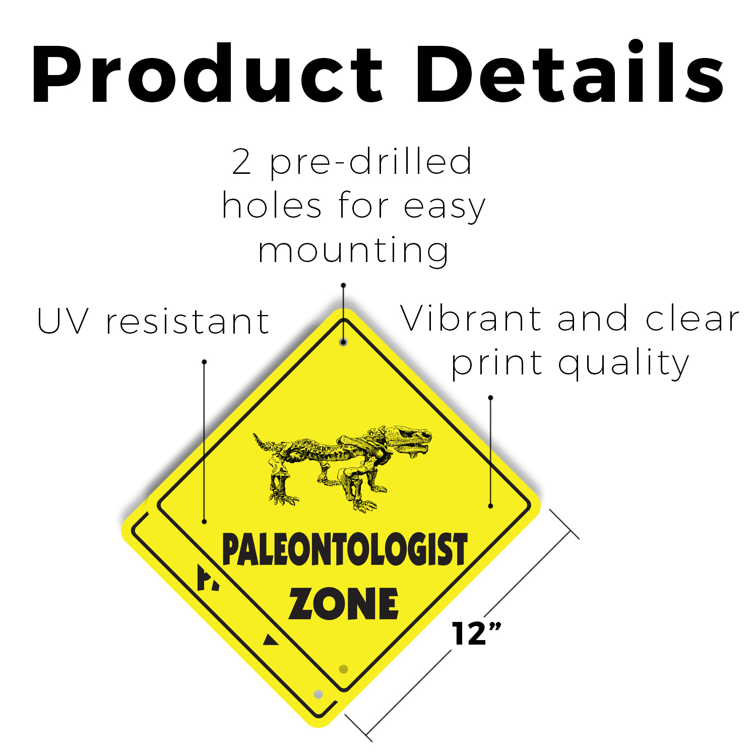 Paleontologist Plastic Street Sign Crossing Xing Gift Novelty Funny - Picture 9 of 21