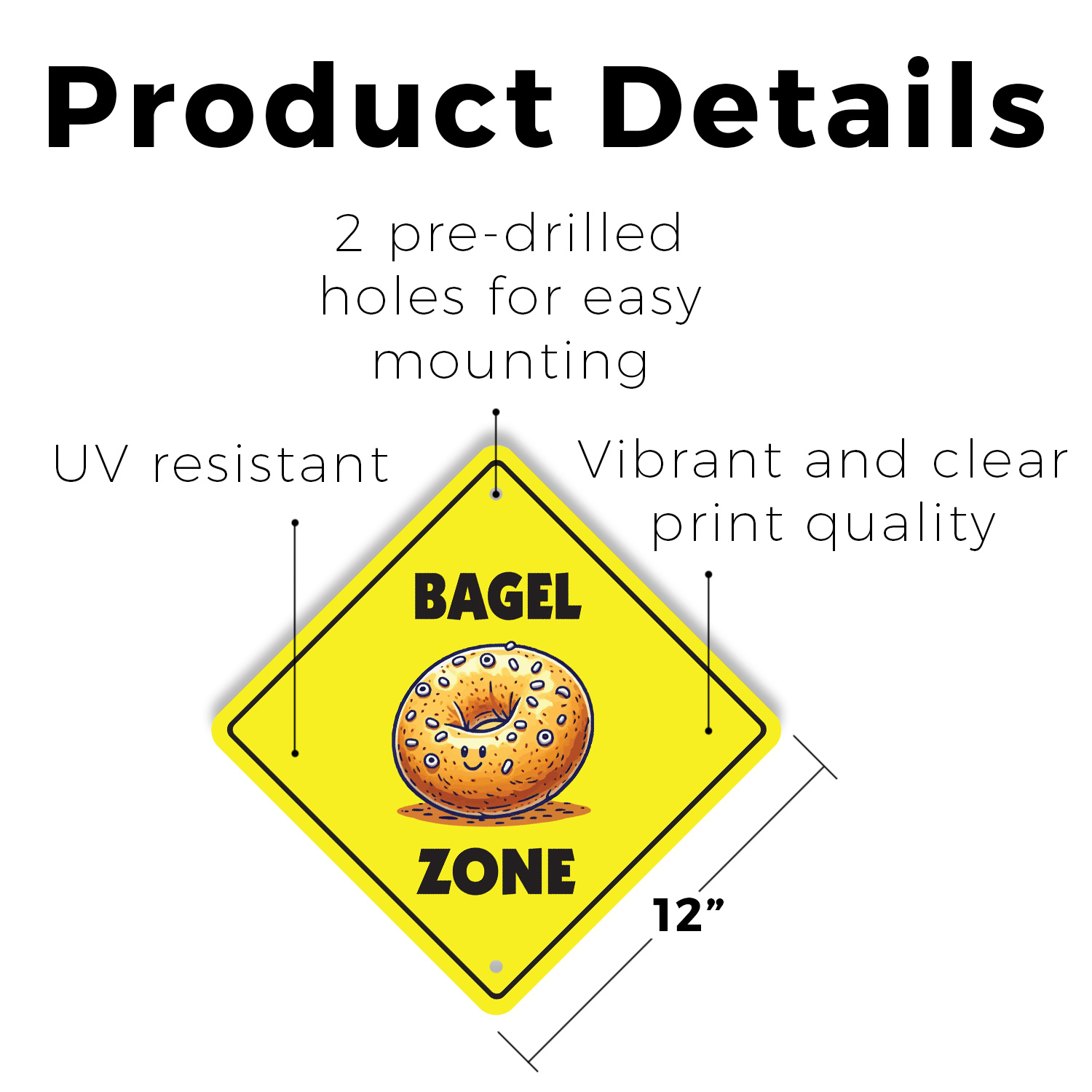 Letrero de calle de plástico bagel cruce Xing regalo novedad divertido - Imagen 19 de 21
