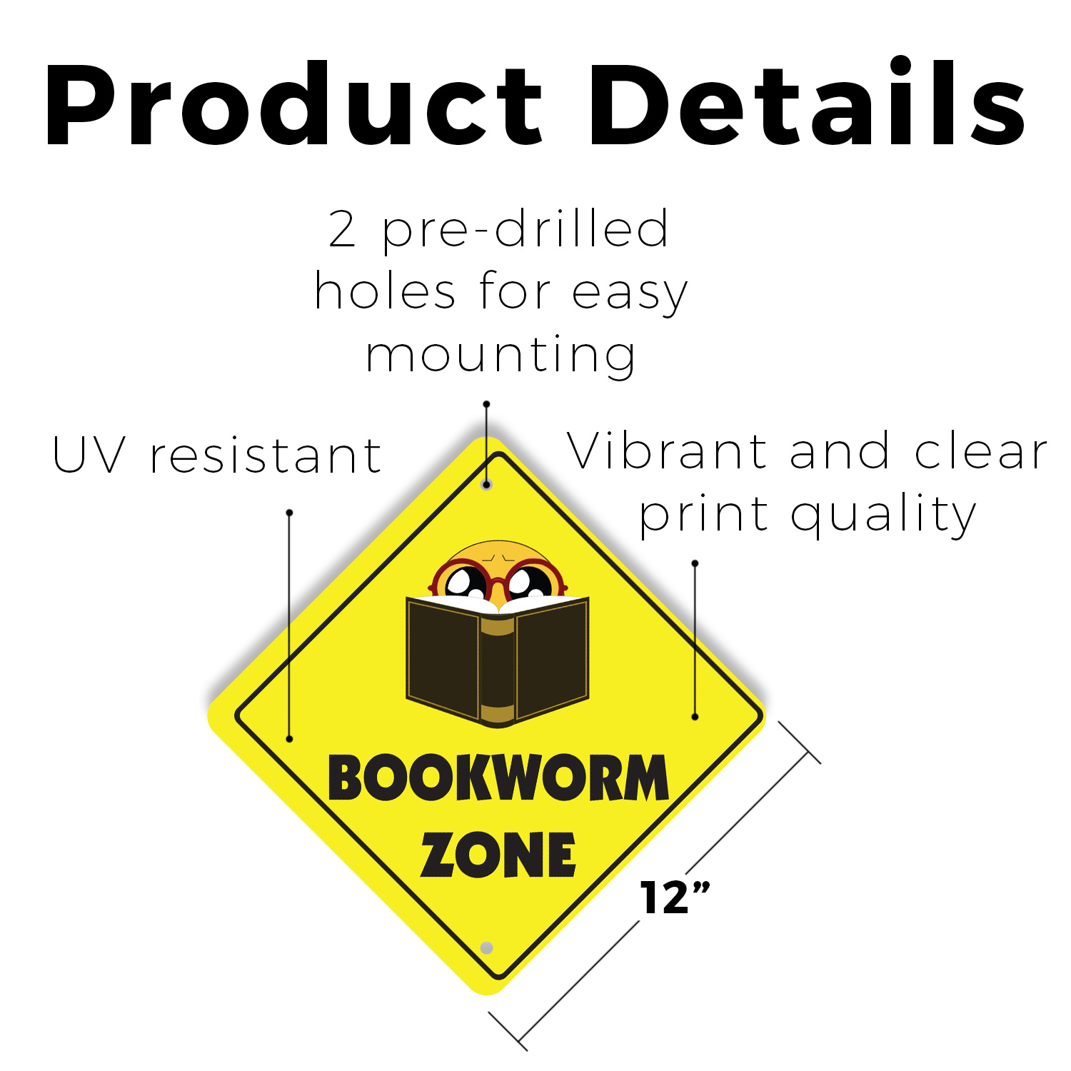 Bookworm Plastic Street Sign Crossing Xing Gift Novelty Funny - Picture 15 of 21