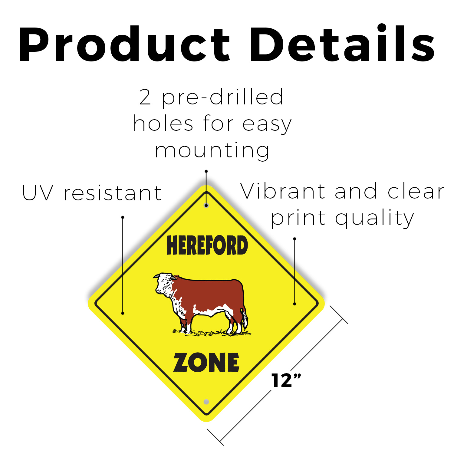 Cartello stradale in plastica Hereford attraversamento xing regalo novità divertente - Foto 19 di 21