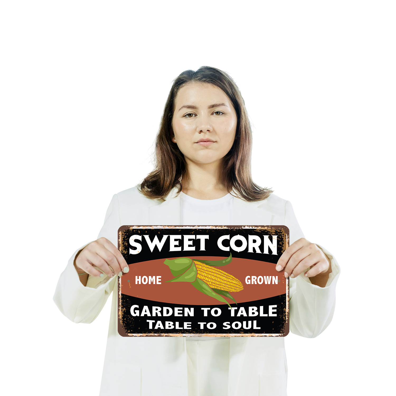 Zuckermais Garten zu Tisch Neuheit Schild Spaß Geschenk robust wetterfest - Bild 12 von 25