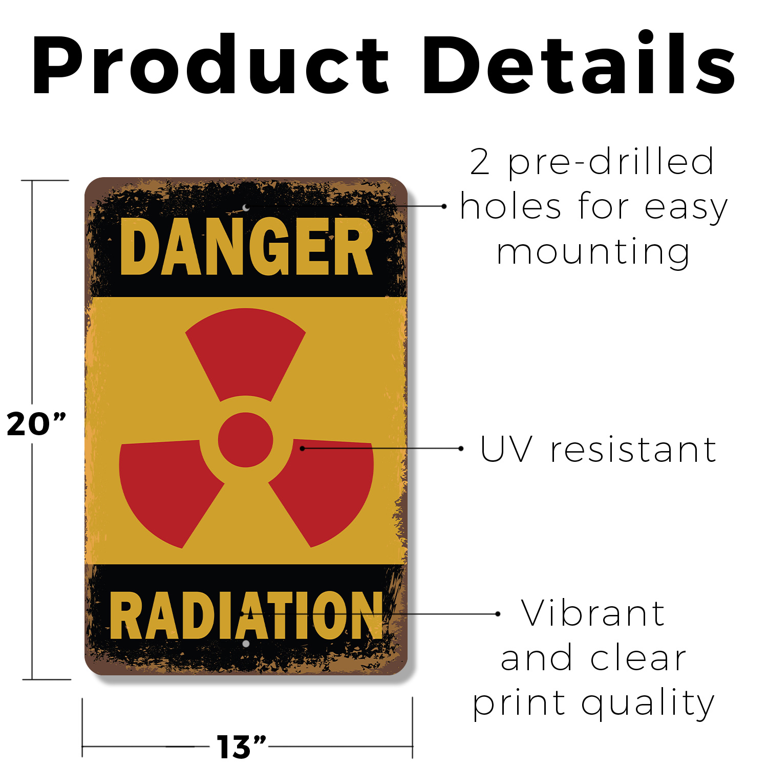 Danger Radiation Novelty Sign Fun Gift Durable Weatherproof - Picture 17 of 26