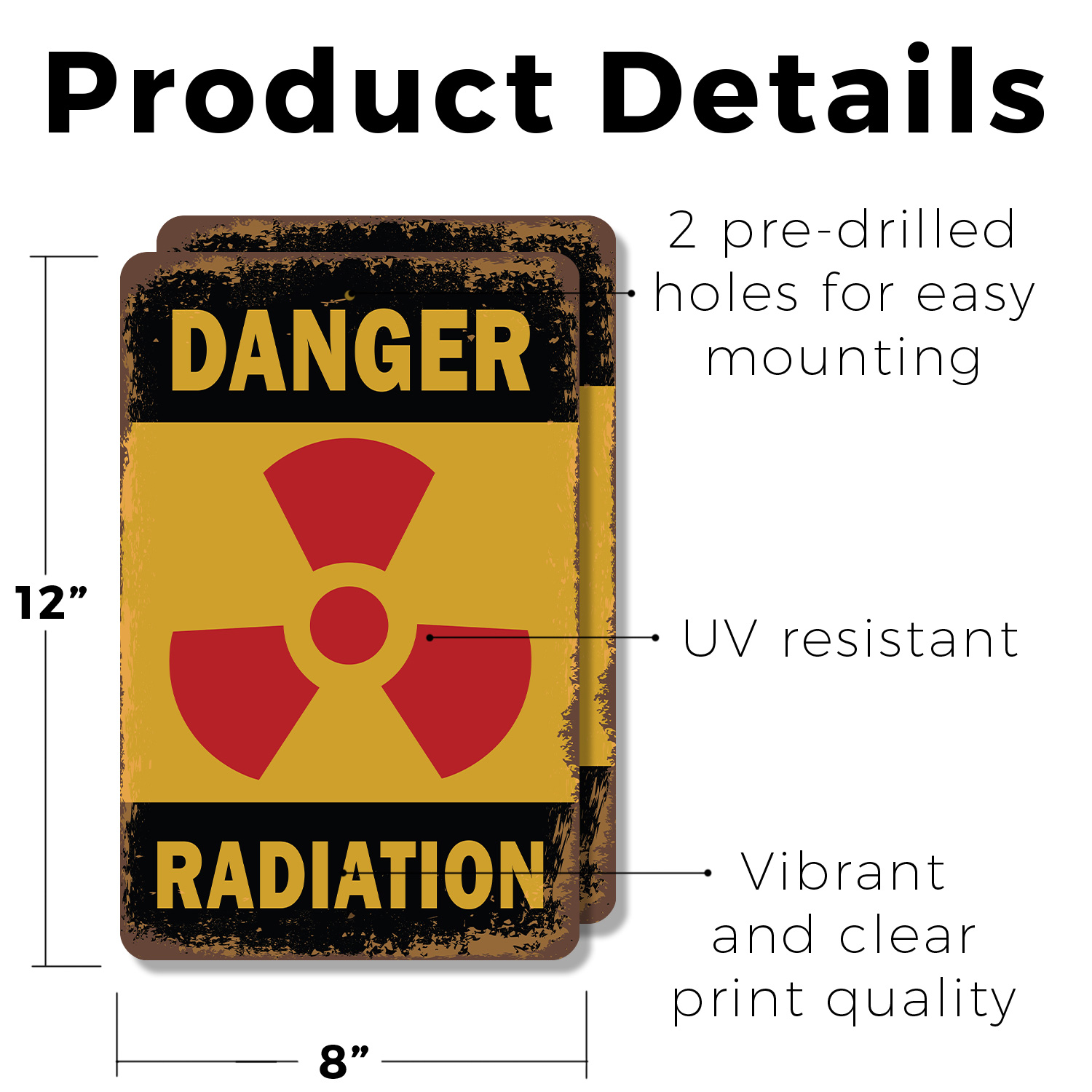 Danger Radiation Novelty Sign Fun Gift Durable Weatherproof - Picture 10 of 26