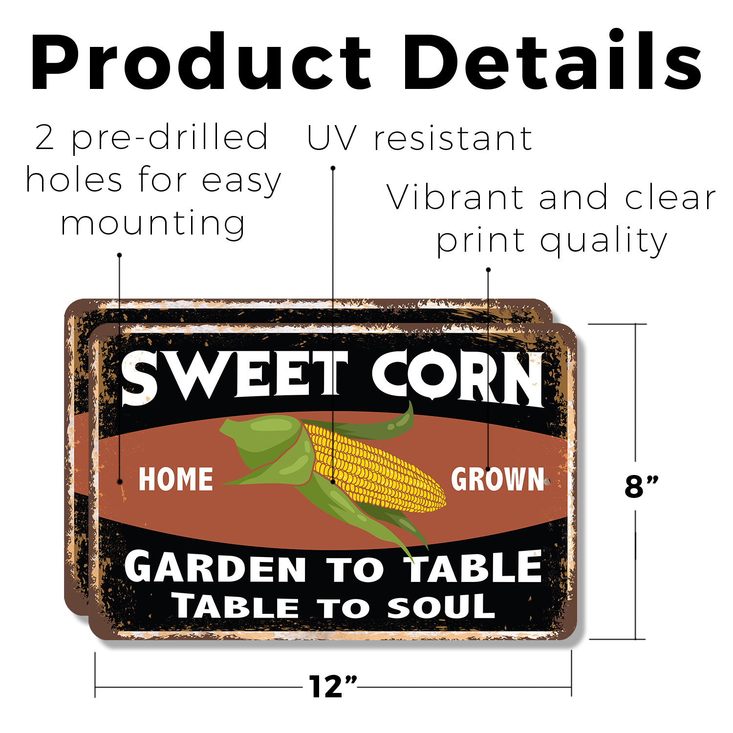 Zuckermais Garten zu Tisch Neuheit Schild Spaß Geschenk robust wetterfest - Bild 10 von 25