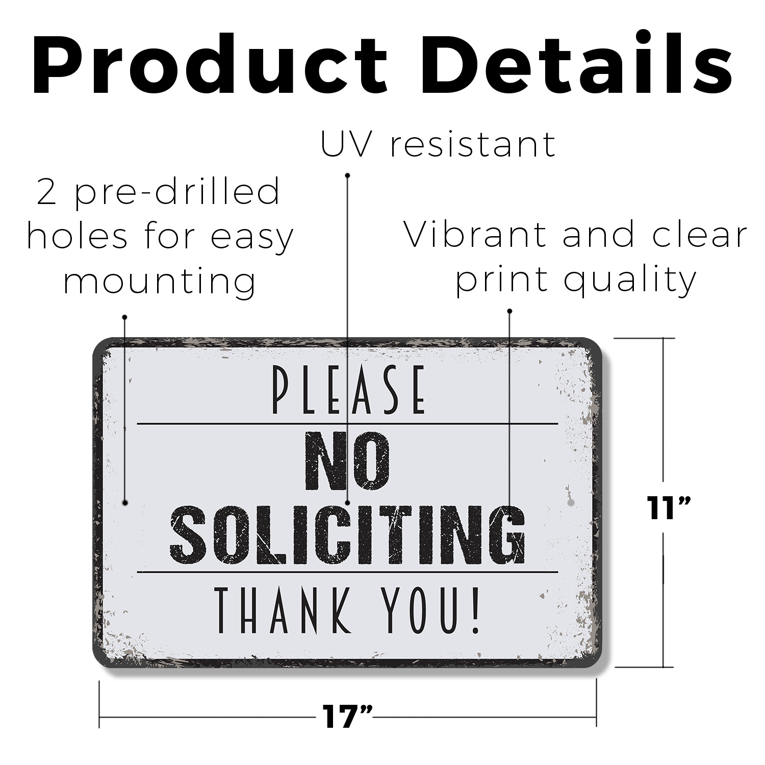 No Soliciting Sign No Sales No Surveys No Magazines Perfect for Front Doors - Picture 12 of 26