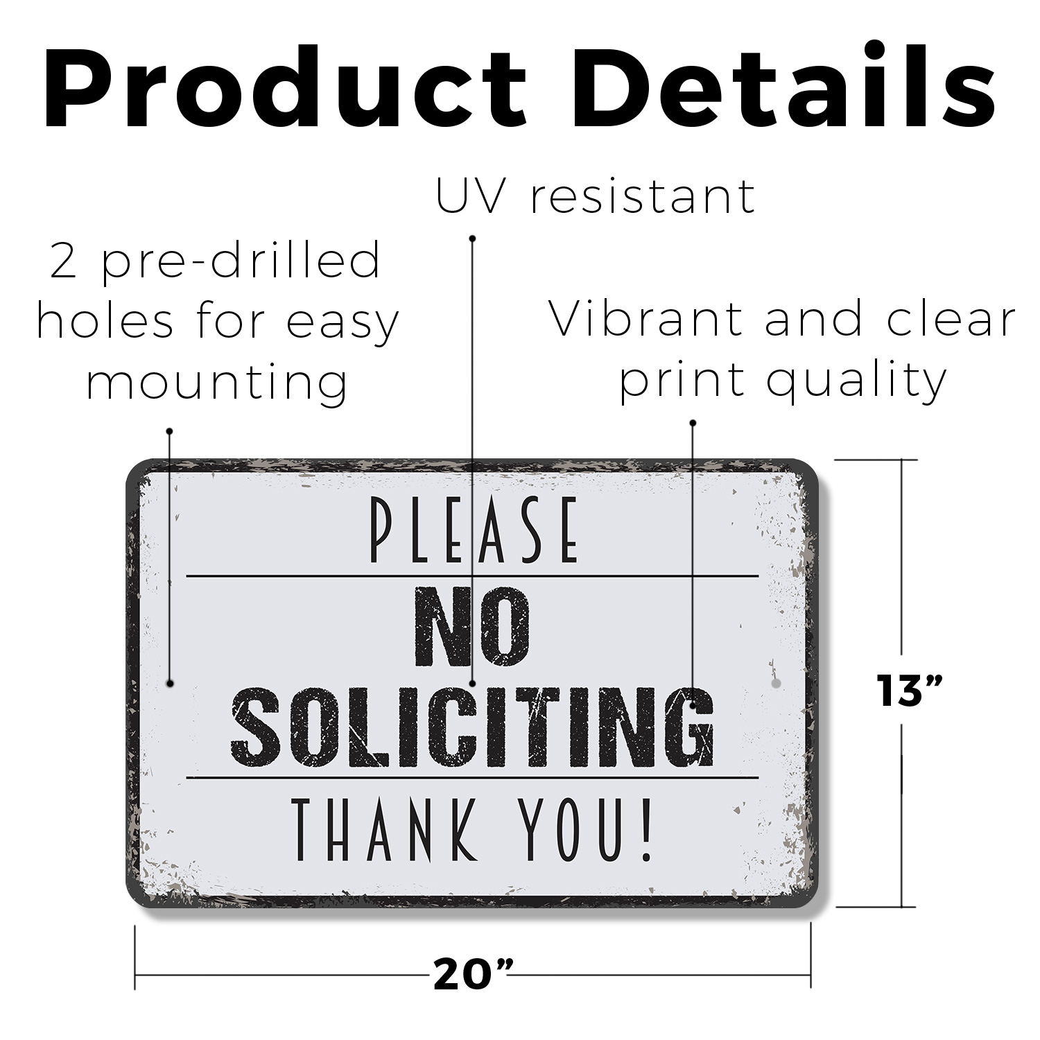 No Soliciting Sign No Sales No Surveys No Magazines Perfect for Front Doors - Picture 17 of 26