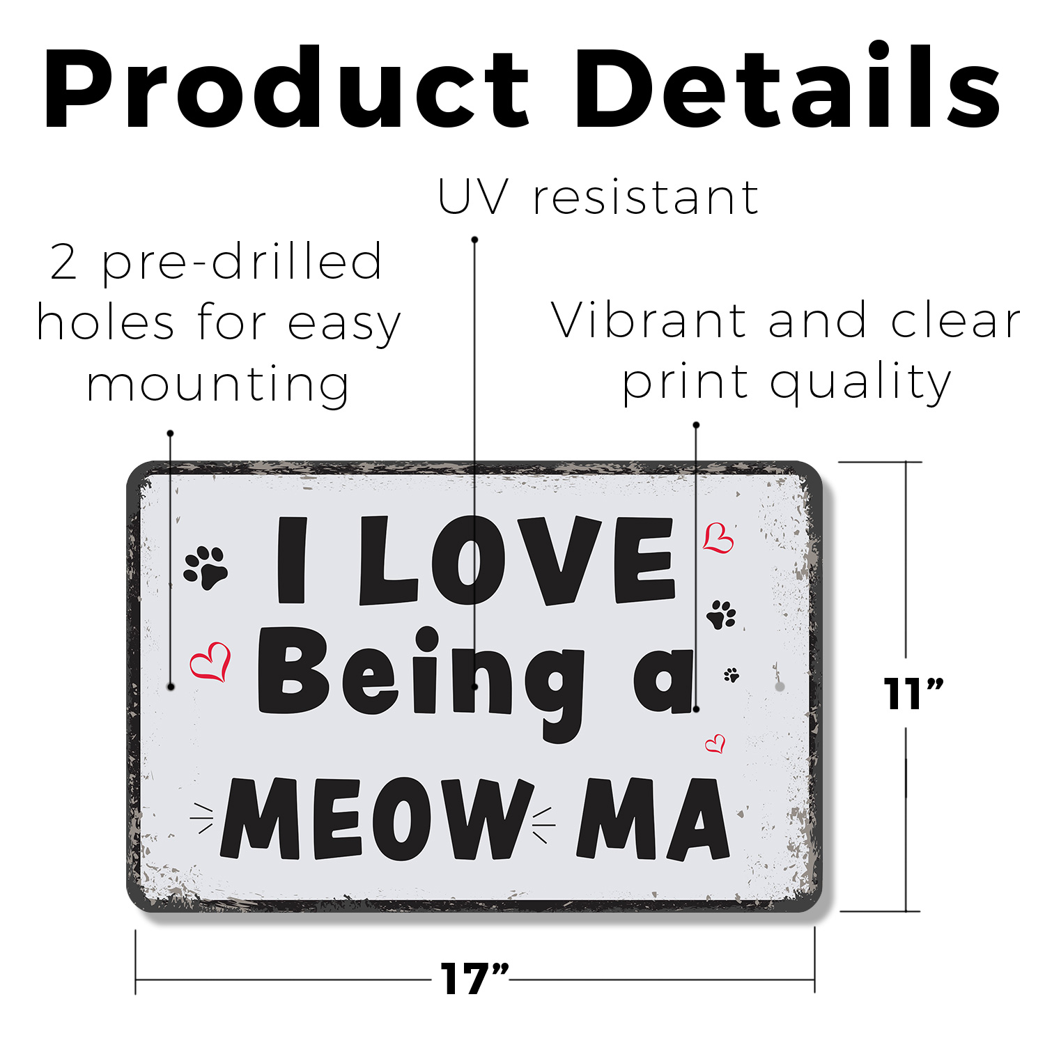 Cat Mom Sign Fur Clothes Zero Regrets Durable Perfect for Entryways Kitchens - Picture 12 of 26