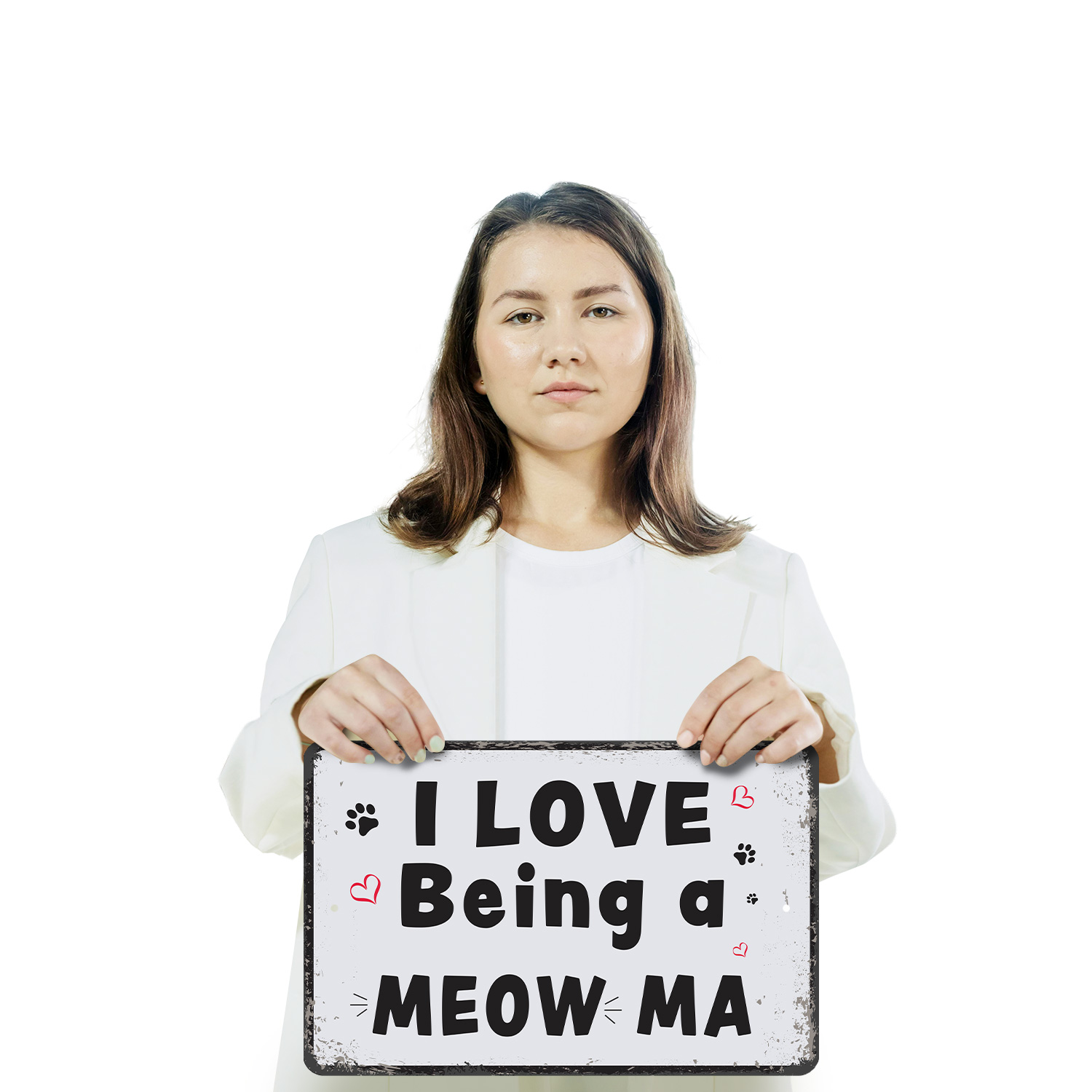 Cat Mom Sign Fur Clothes Zero Regrets Durable Perfect for Entryways Kitchens - Picture 13 of 26